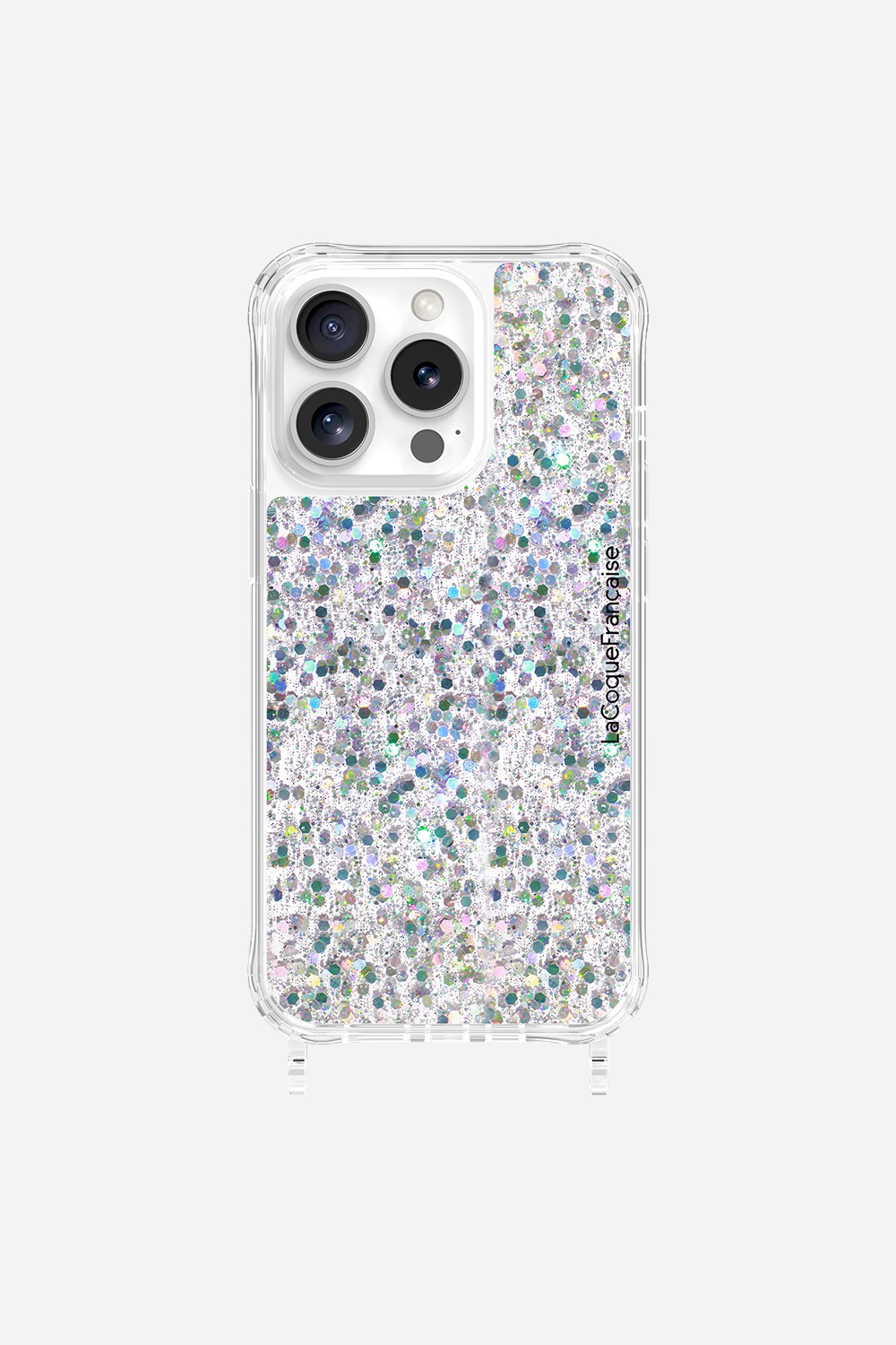 Glitter phone case with rings for iPhone 14 Pro LA COQUE FRANCAISE Silver