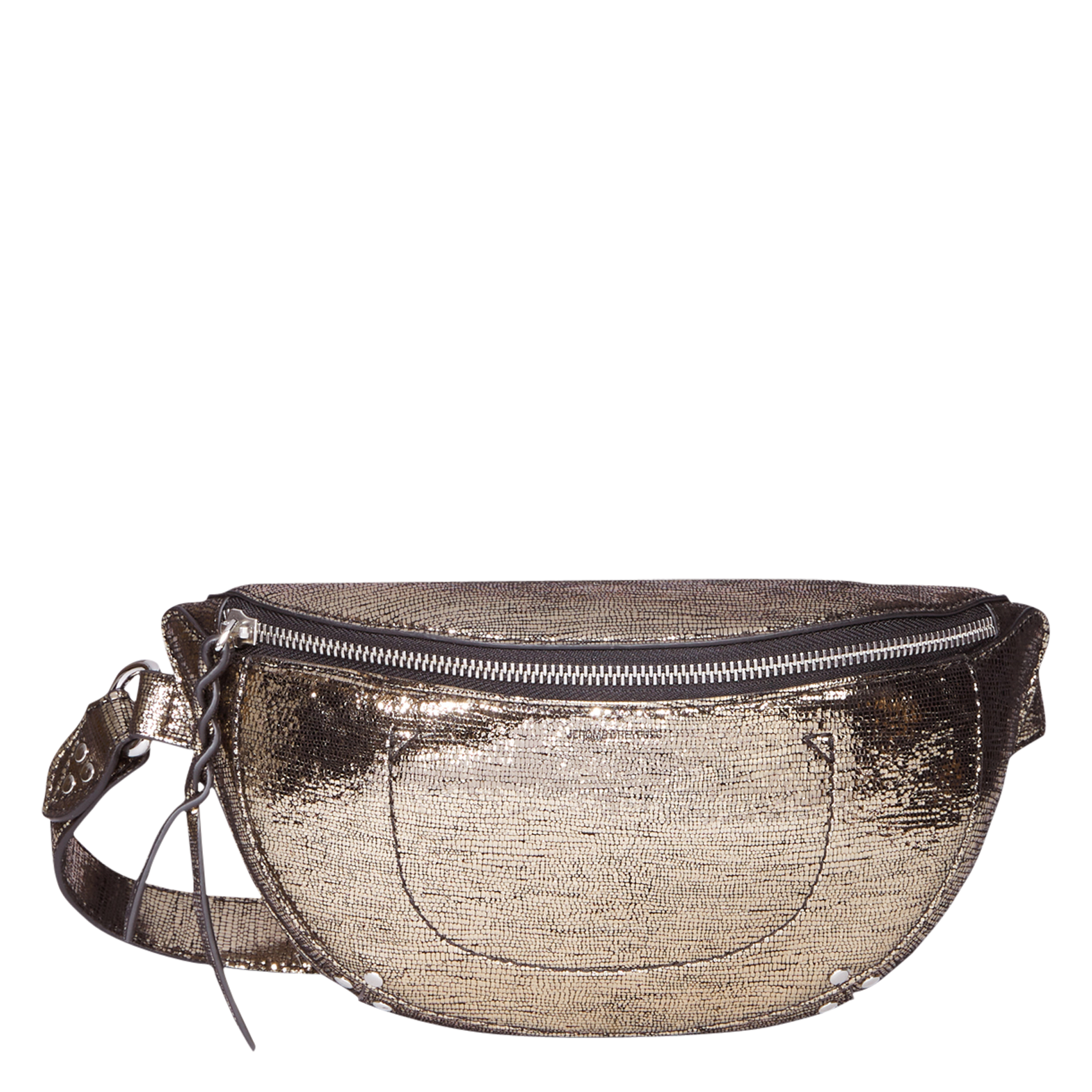 Metallic leather waist bag JEROME DREYFUSS Silver