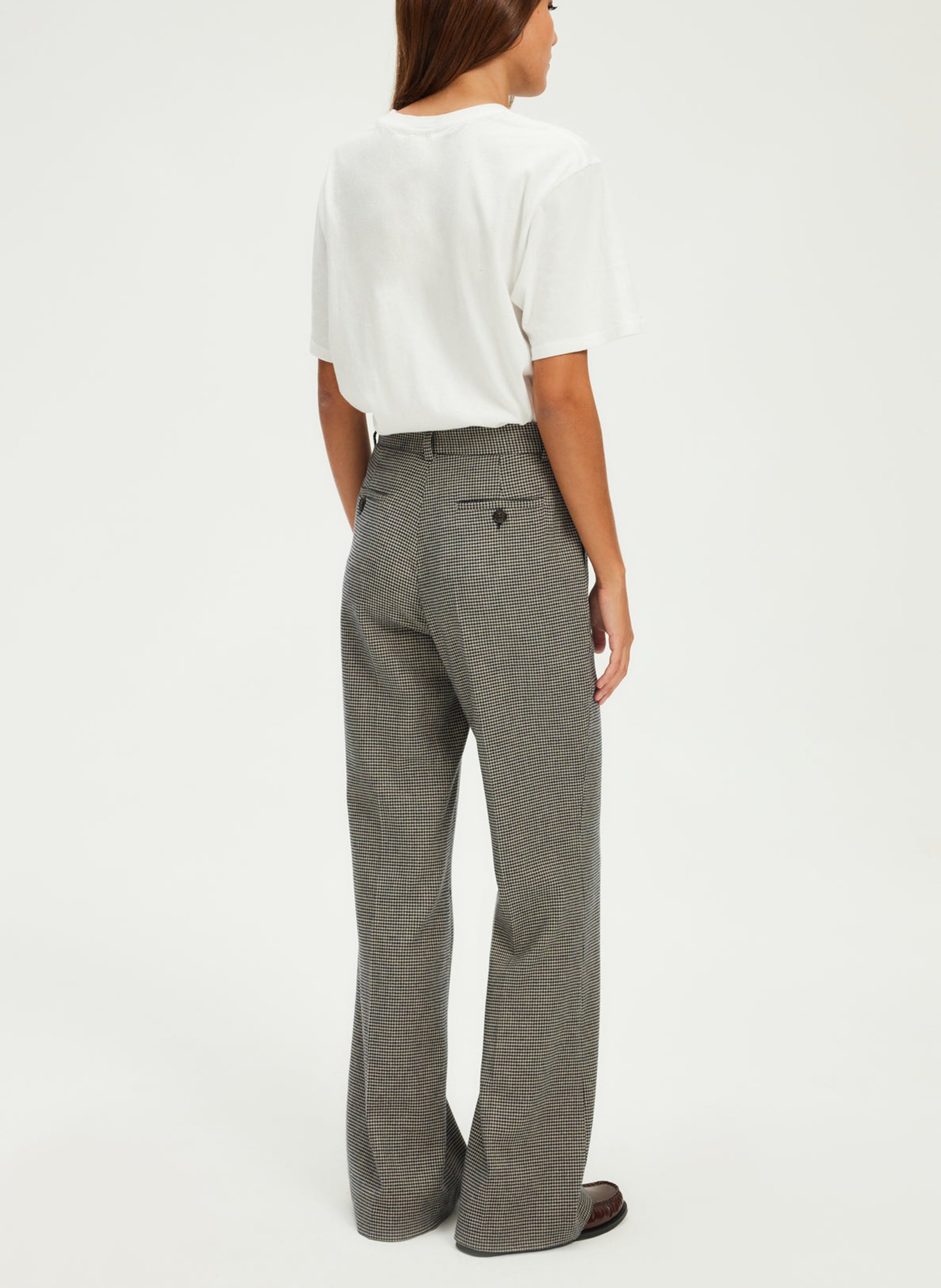Houndstooth print straight pants PABLO Beige