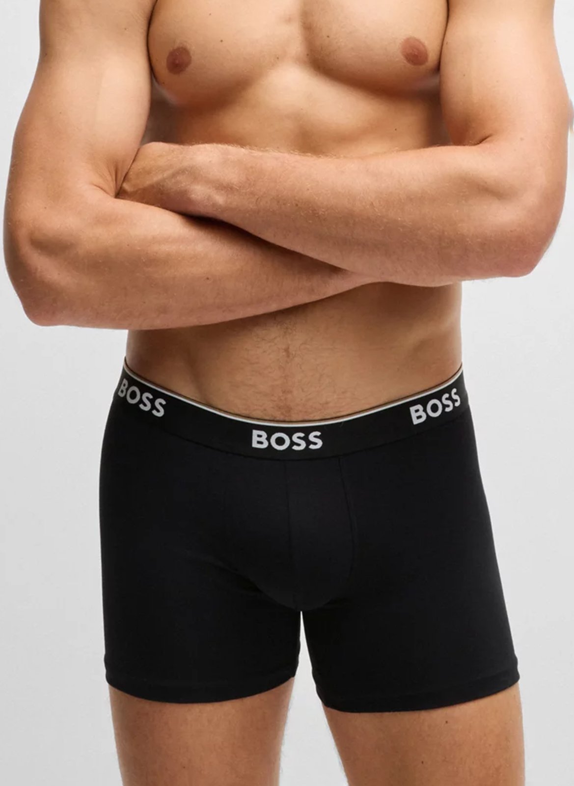 Pack of 3 stretch cotton boxer shorts Black