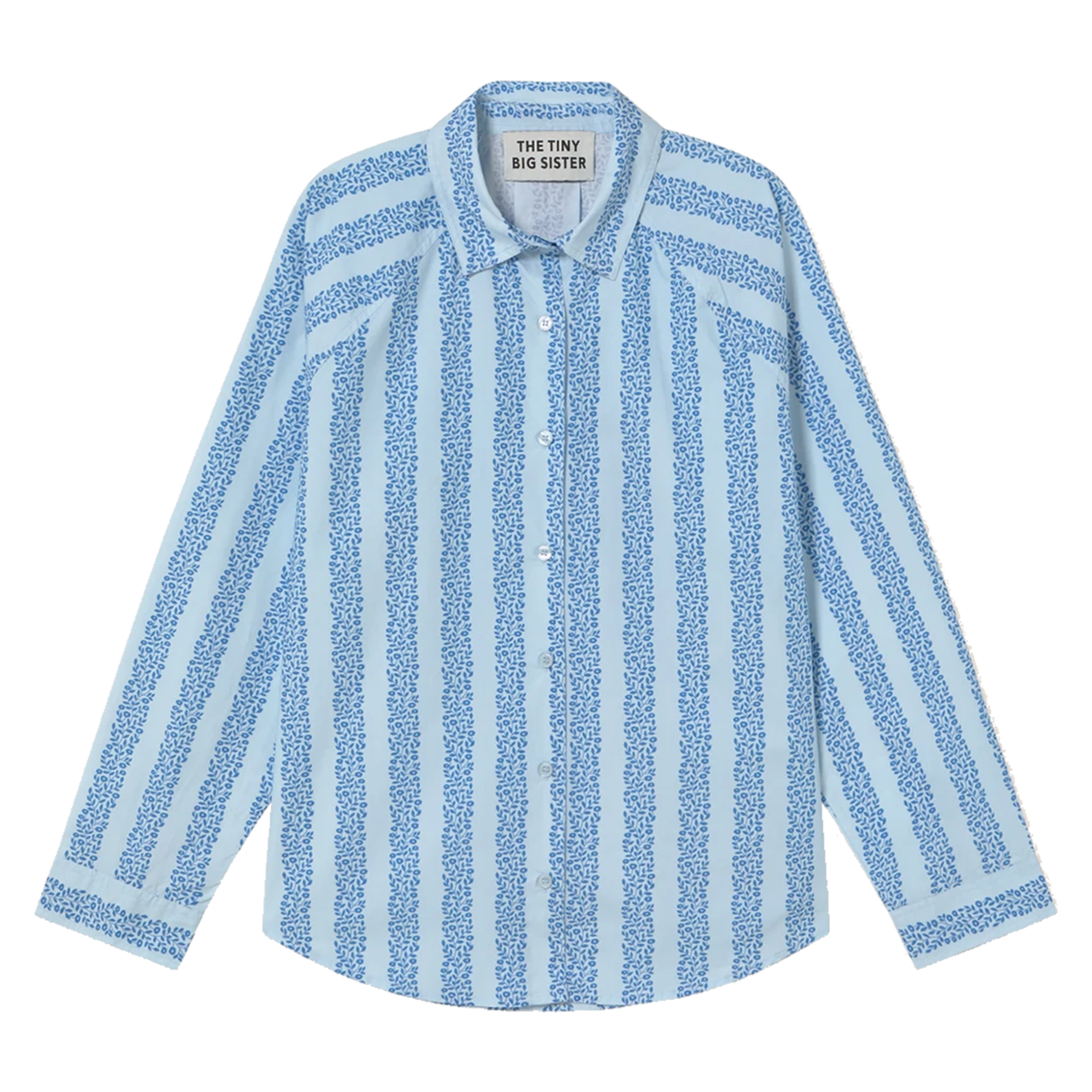 High-rise raw cotton straight jeans THE TINY BIG SISTER Blue