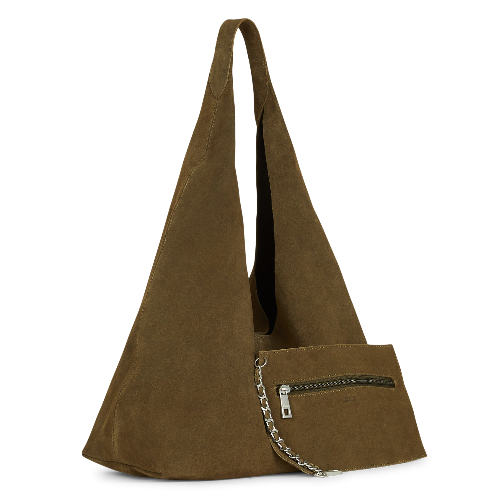 A-line leather skirt IKKS Khaki