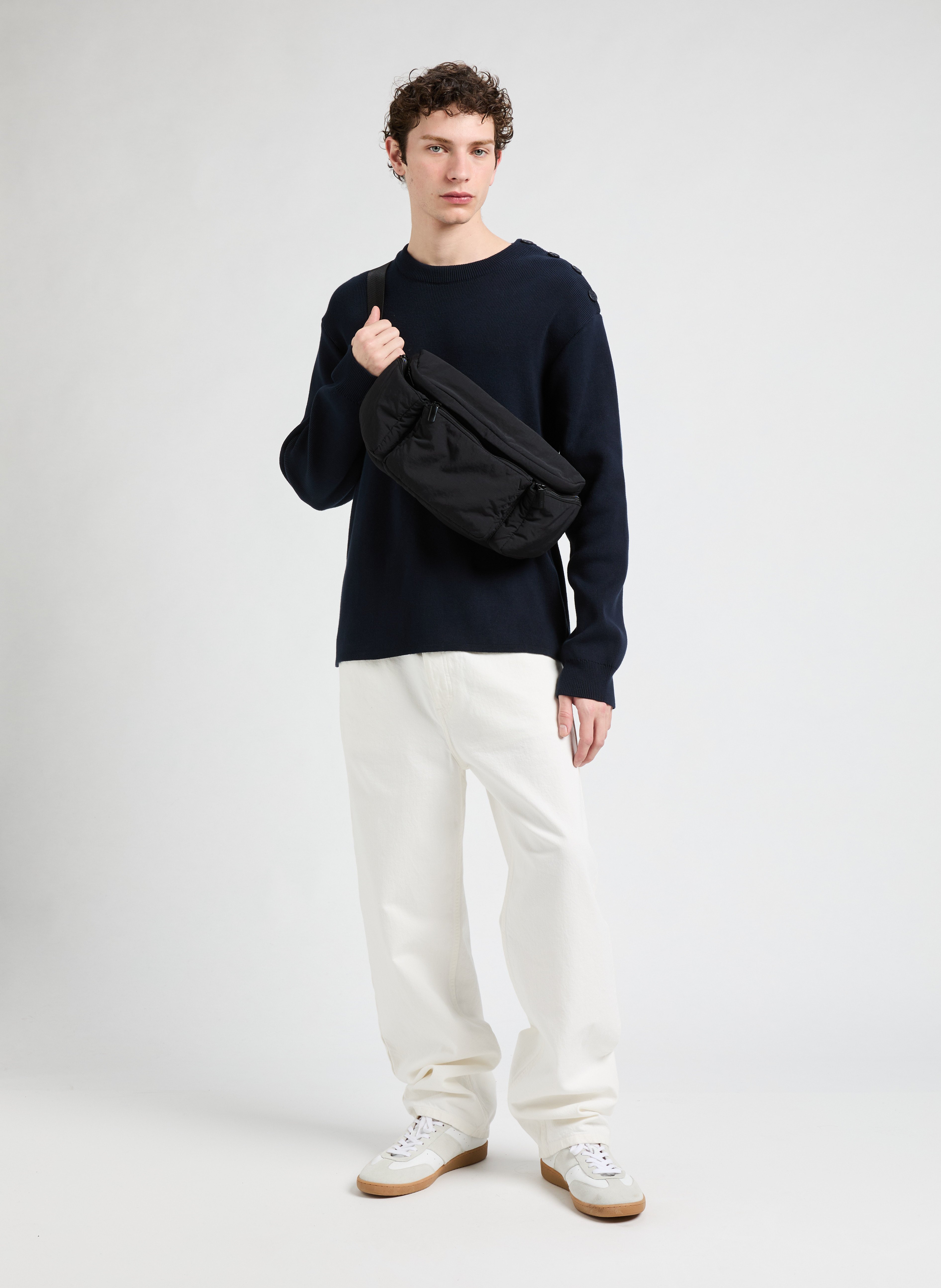 Pull col rond en coton  SAISON 1865 Bleu