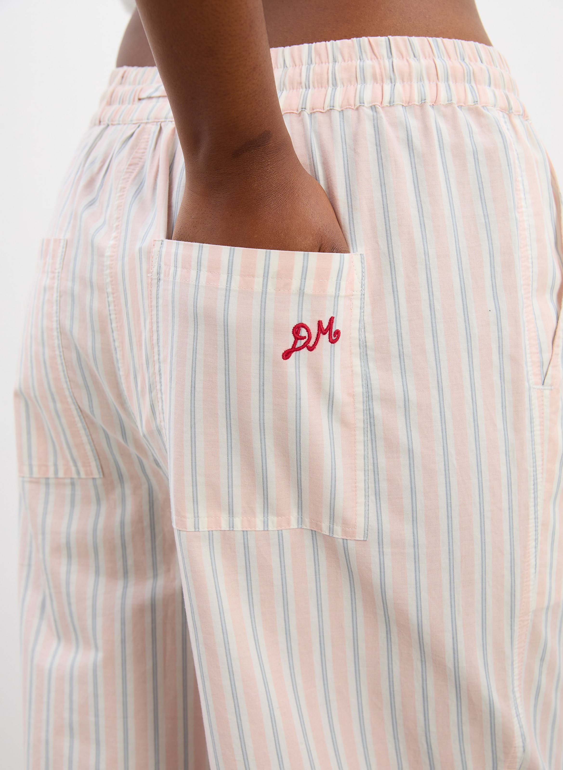 Straight striped pants with embroideries DAMSON MADDER Orange