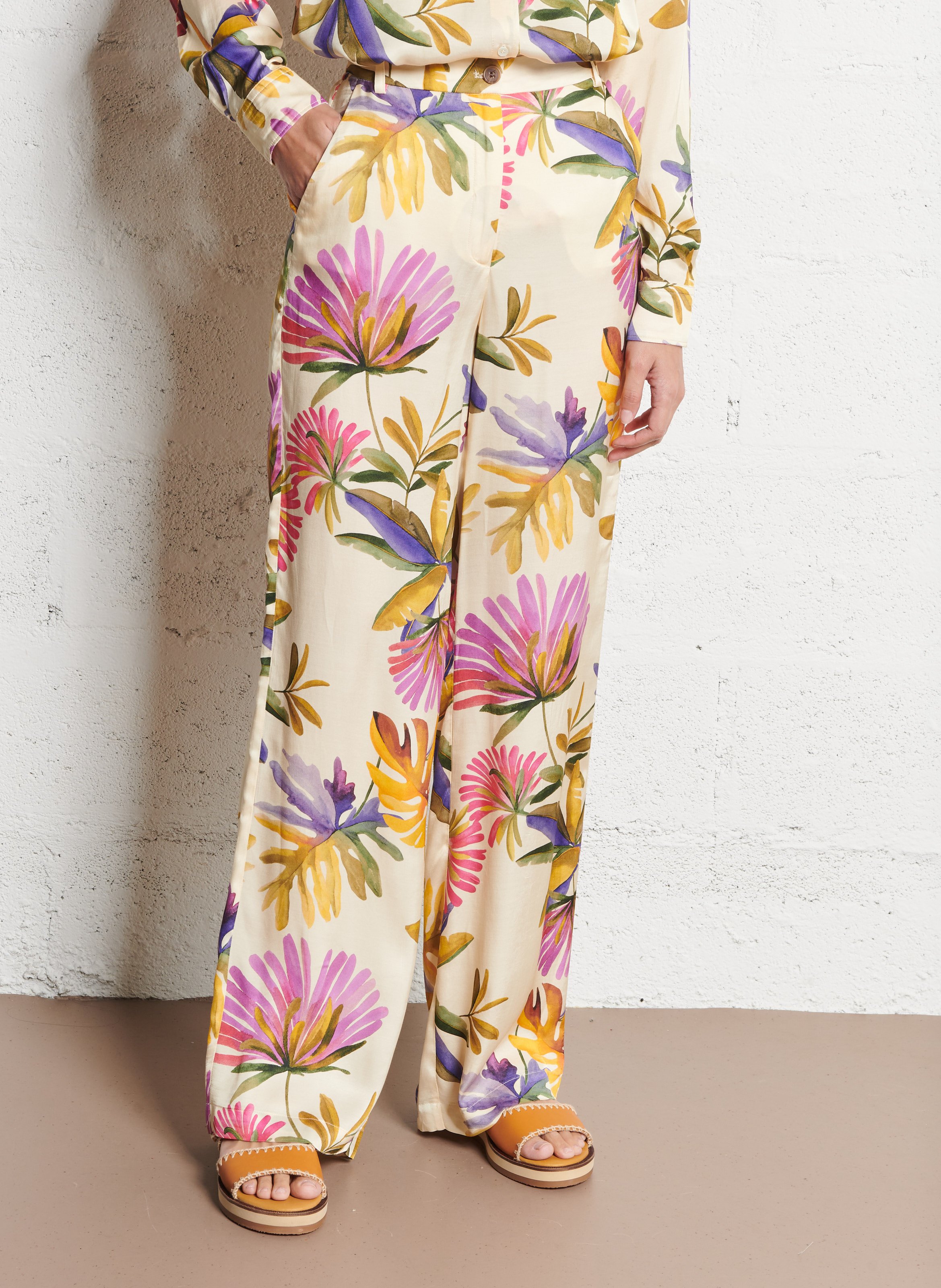 Bedruckte Slimfit-Hose HARTFORD Beige