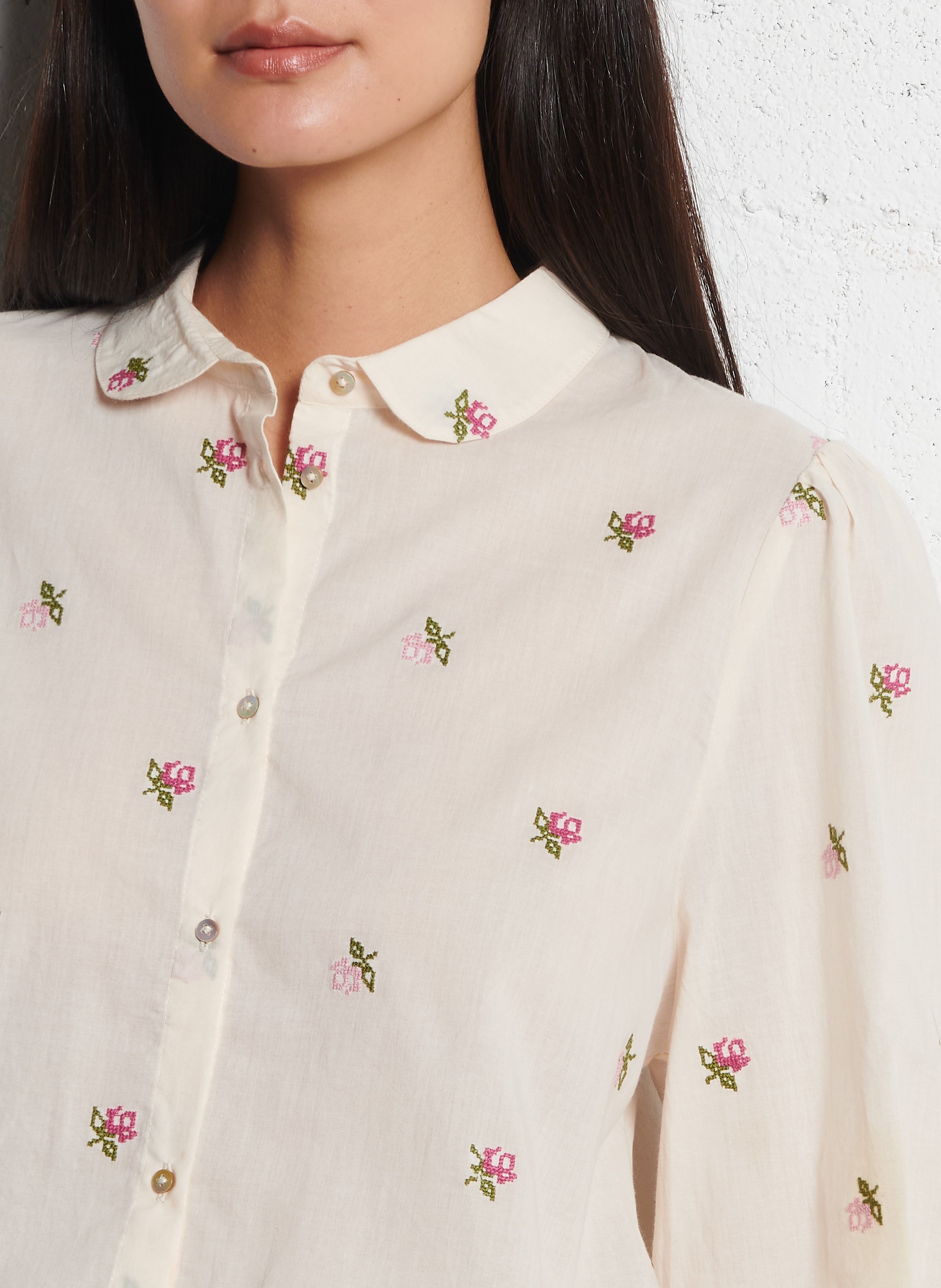 Baumwoll-Bluse EMILE ET IDA Beige