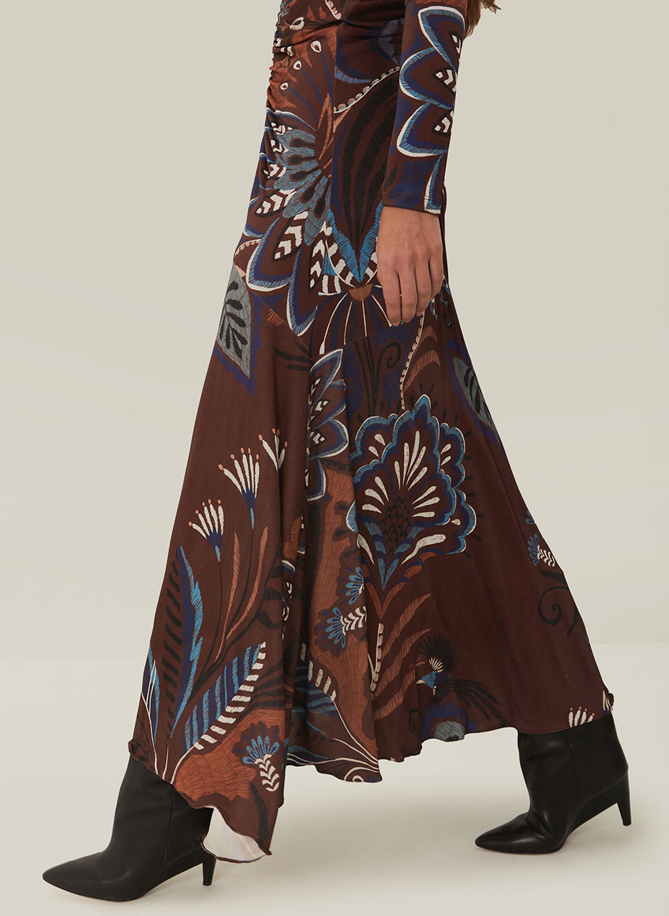 Floral print V-neck midi dress FARM RIO Brown