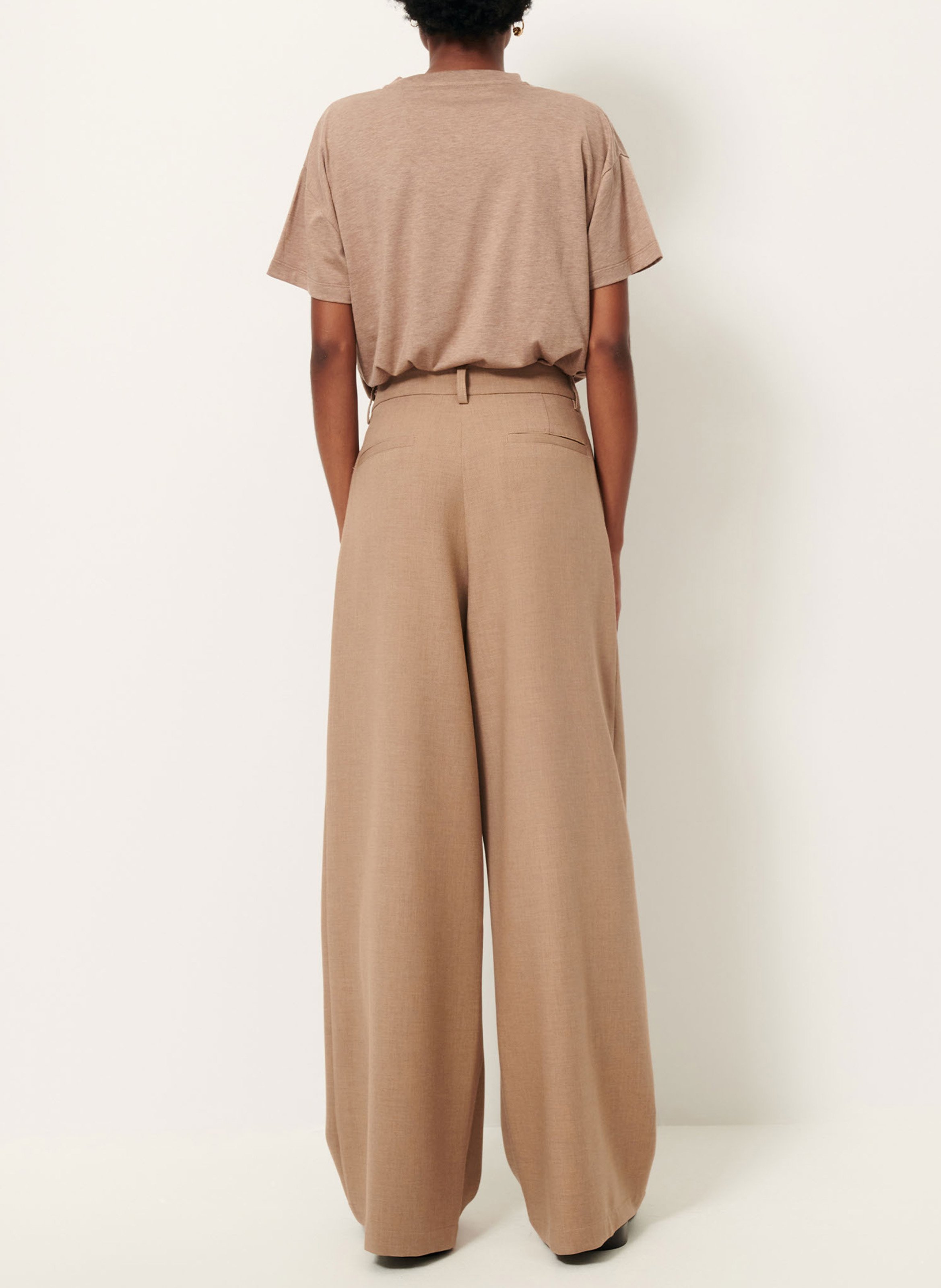 Round-neck oversized T-shirt SESSUN Beige