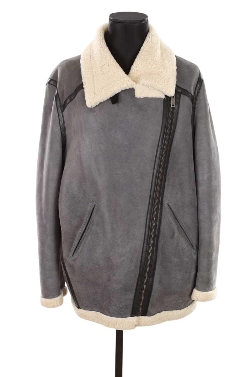 Leather coat ISABEL MARANT ÉTOILE - SECONDE MAIN Grey