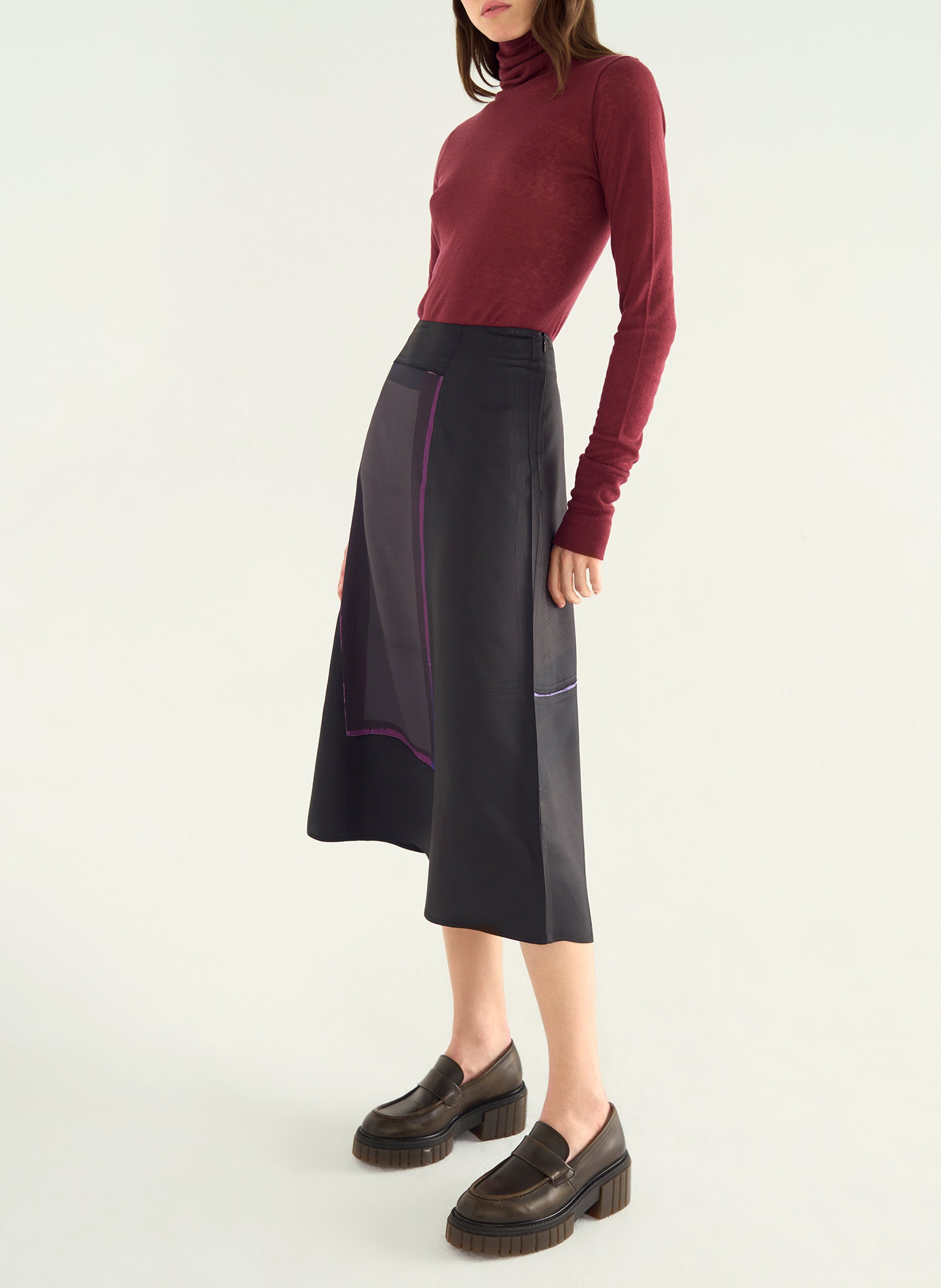 Jupe longue imprimée COTELAC Noir