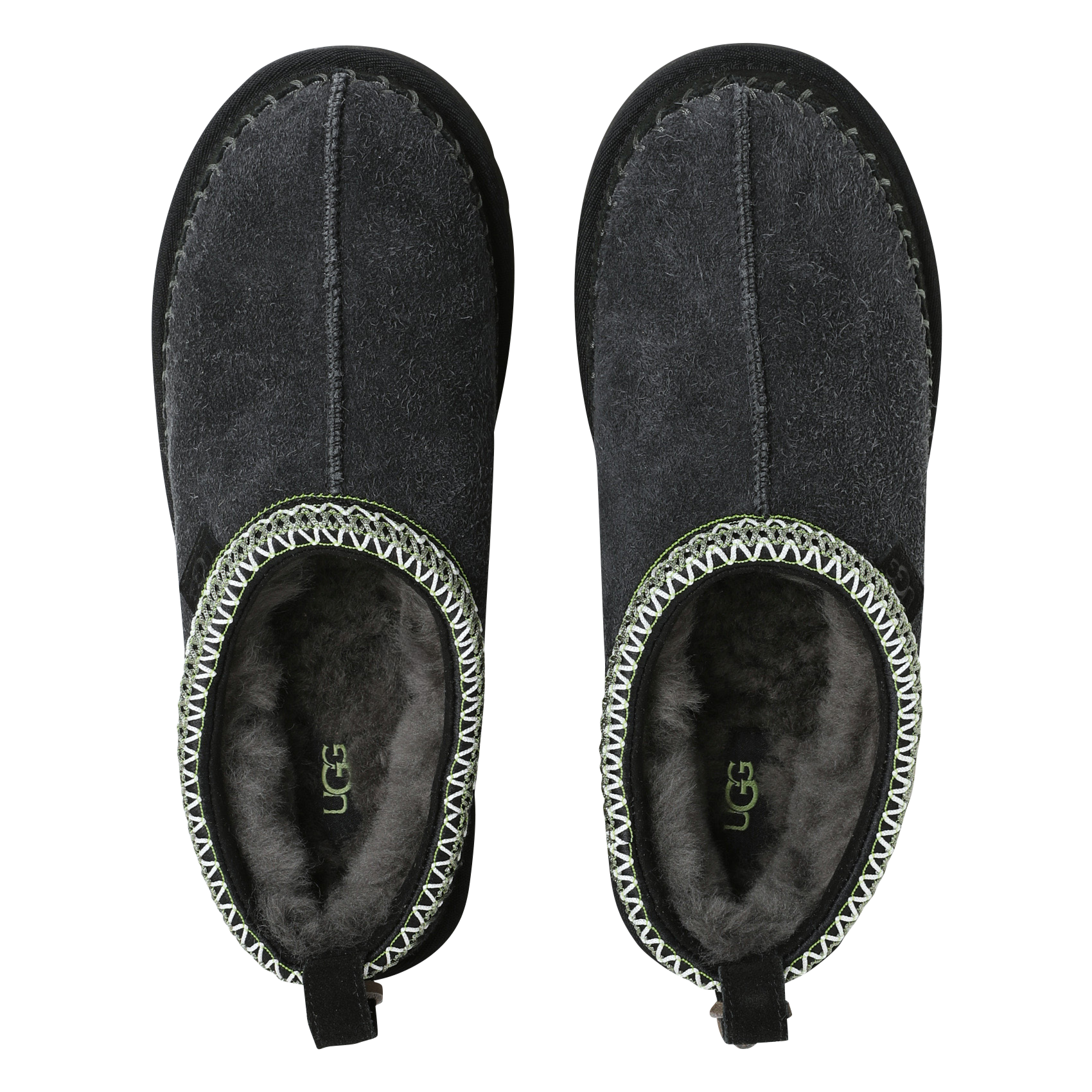 Deels leren klompen UGG Zwart