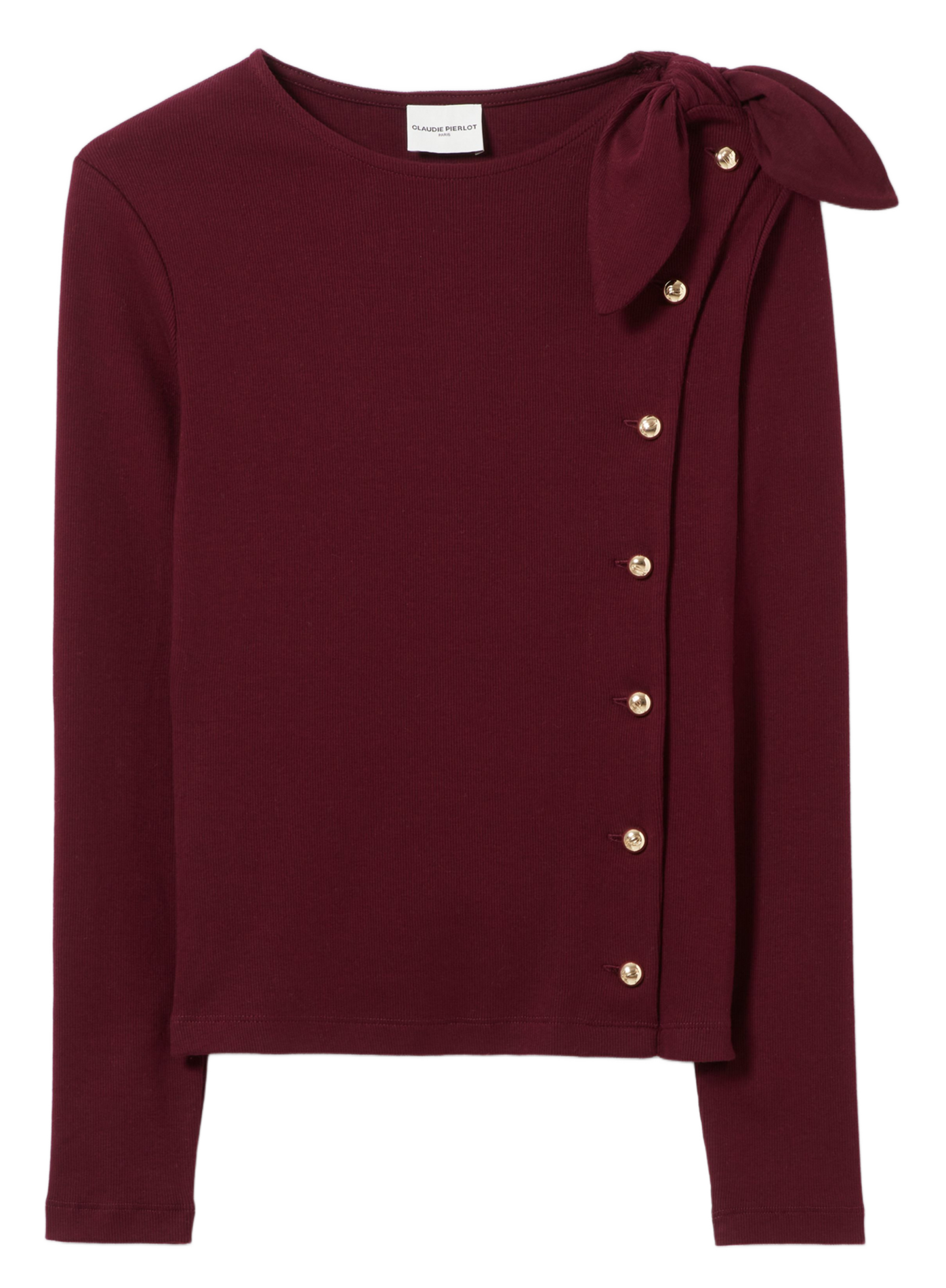 Pull en coton mélangé col rond CLAUDIE PIERLOT Rouge