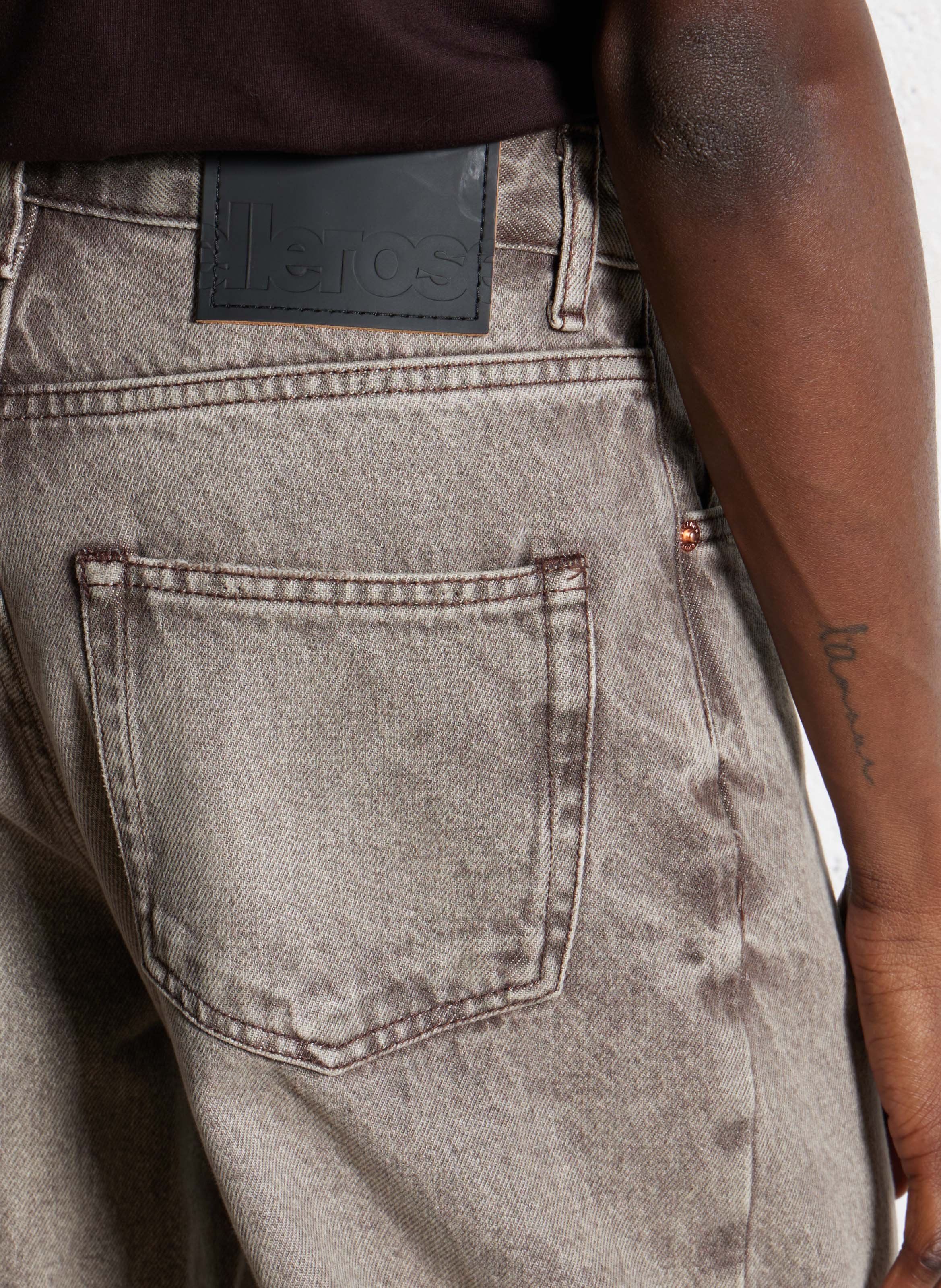 Jean large délavé BELLEROSE Marron