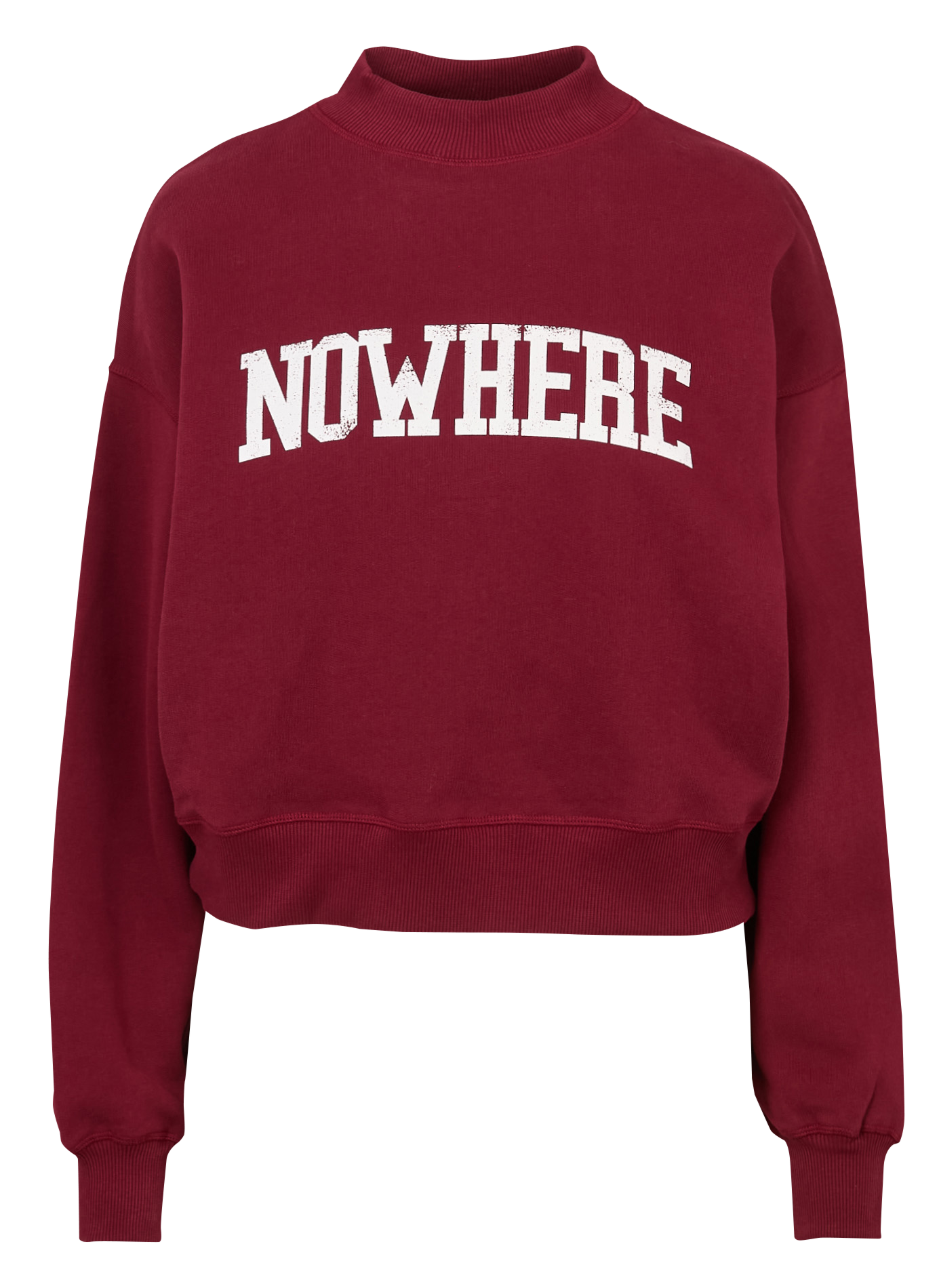 Oversized, katoenen sweater met opstaande kraag THE NEW SOCIETY Rood