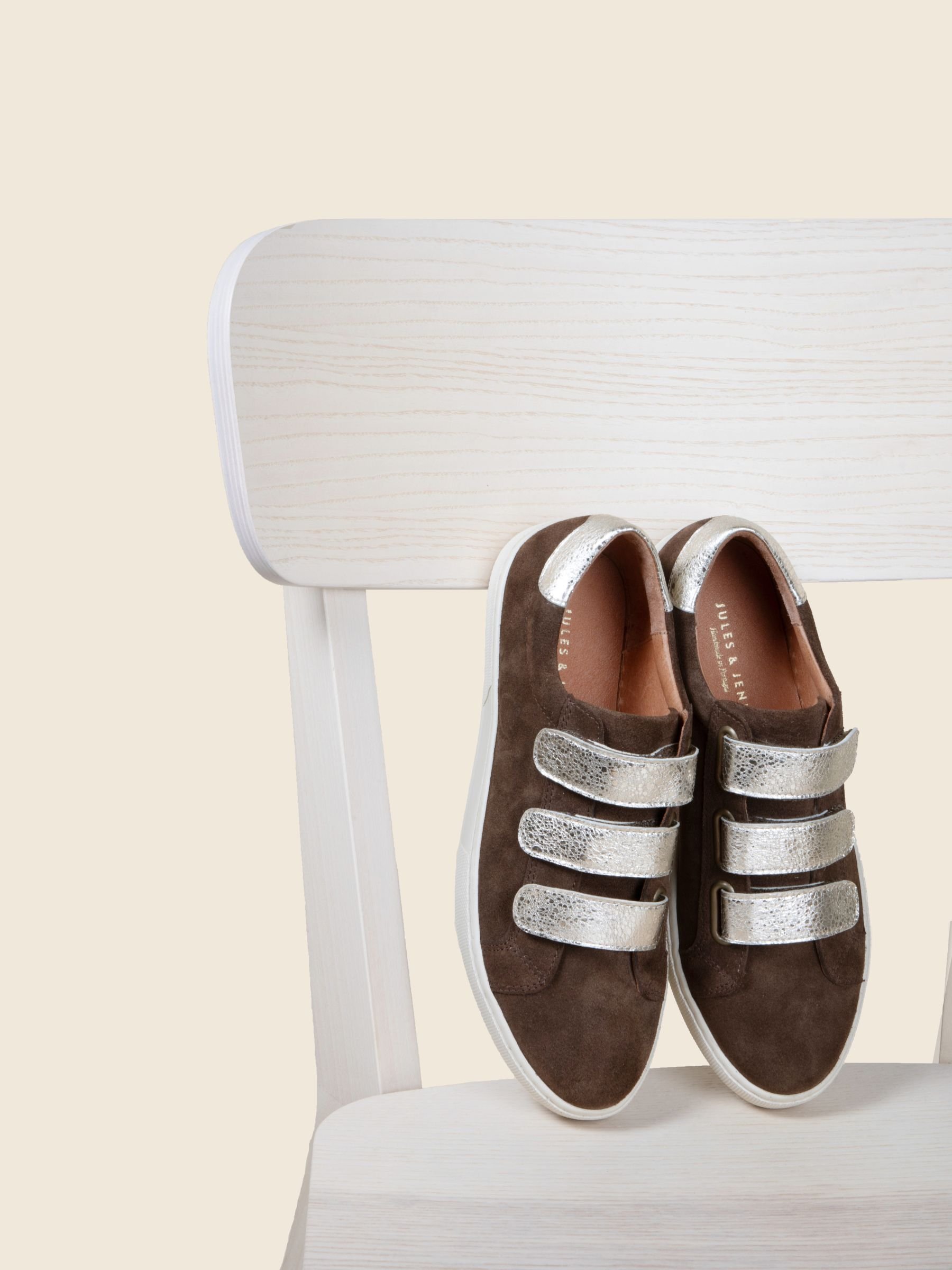 Suede trainers with Velcro fastening JULES & JENN Brown