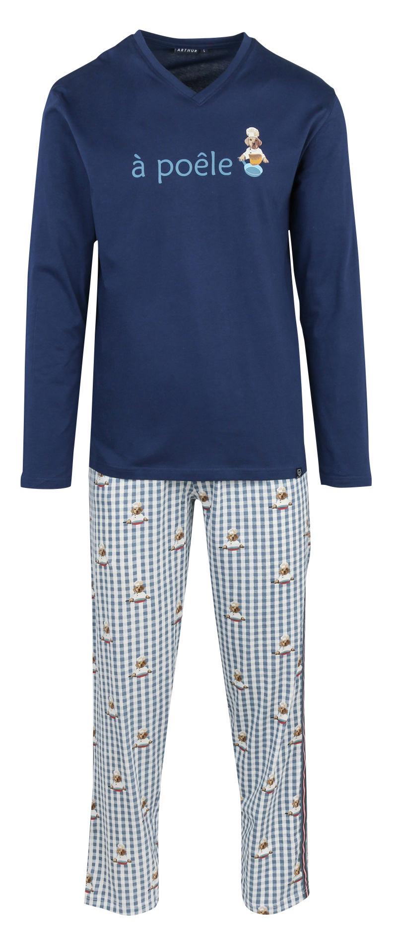 Ensemble de pyjama en coton imprimé ARTHUR Gris