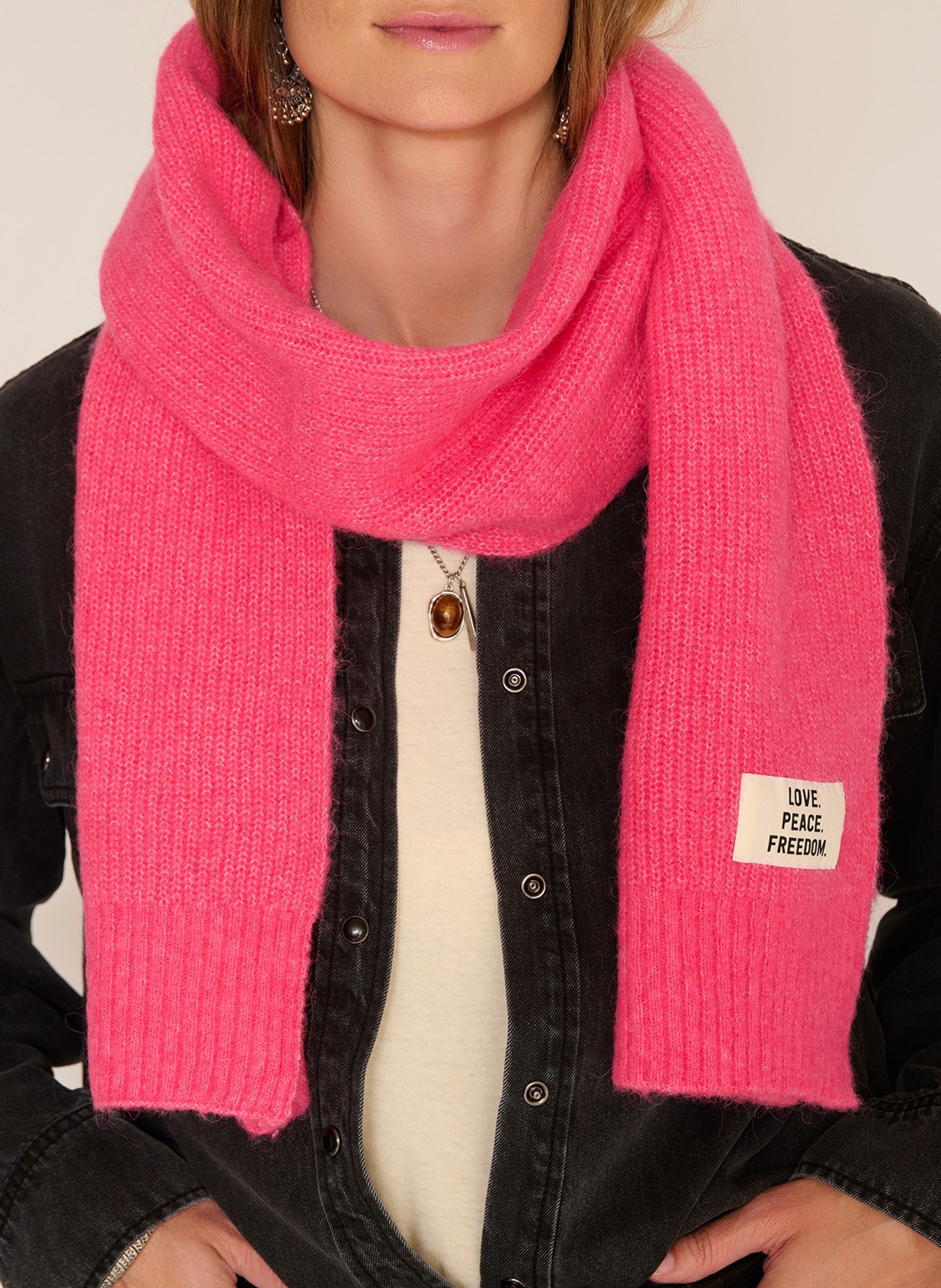 Echarpe en laine mélangée MKT Rose