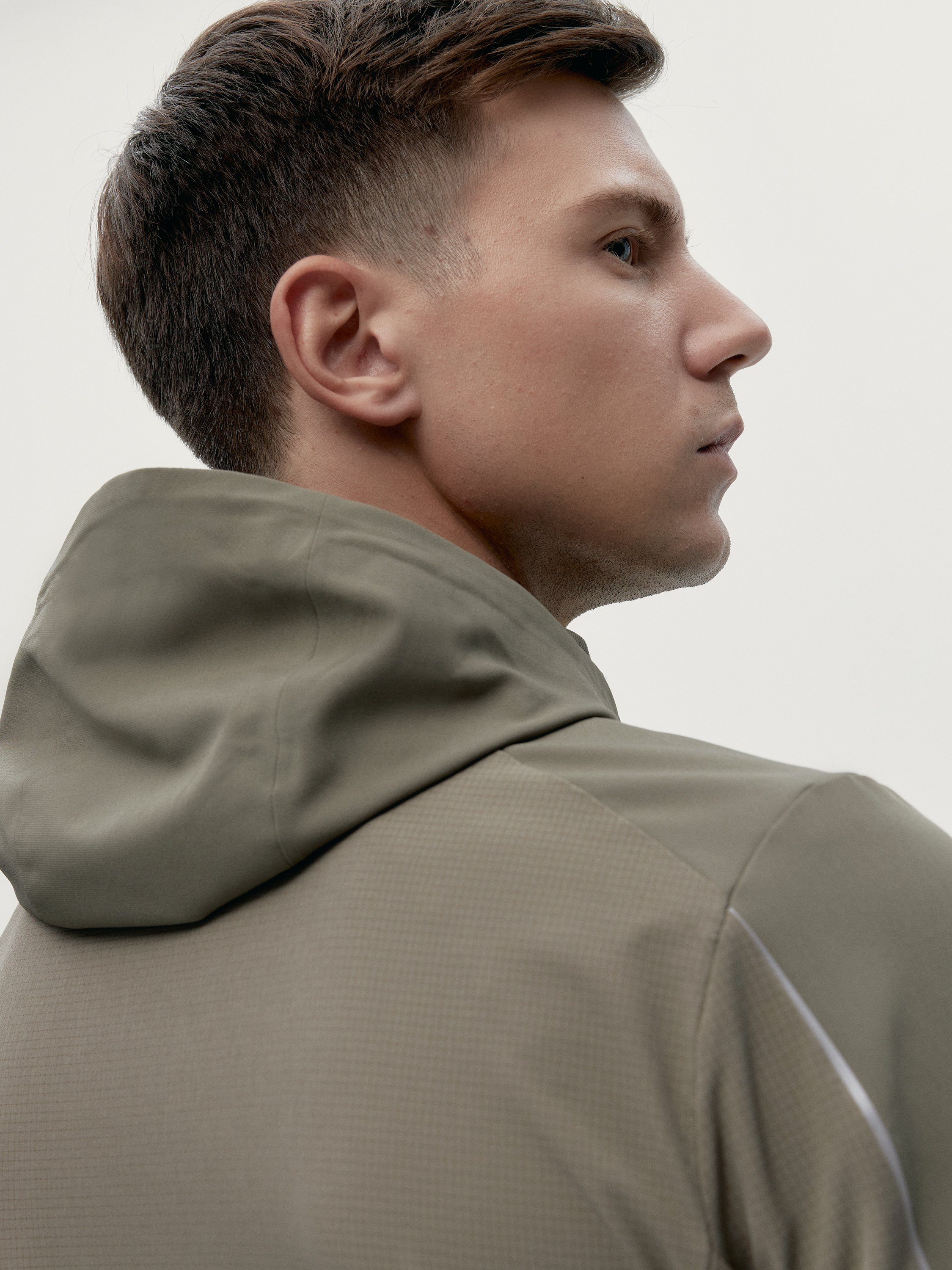 Hooded windbreaker sweatshirt BORN LIVING YOGA Brown