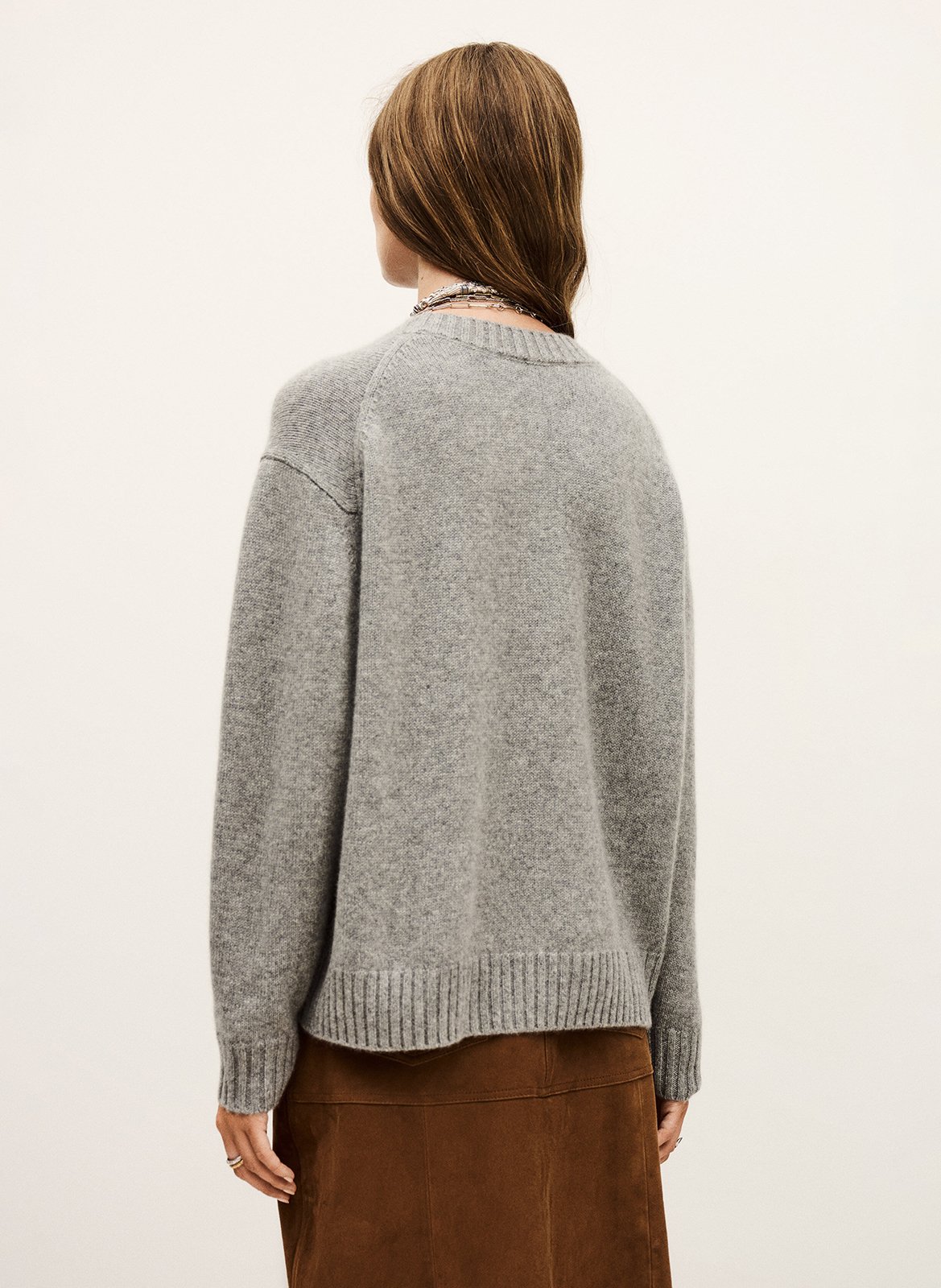 Pull oversize col rond en cachemire BA&SH Noir