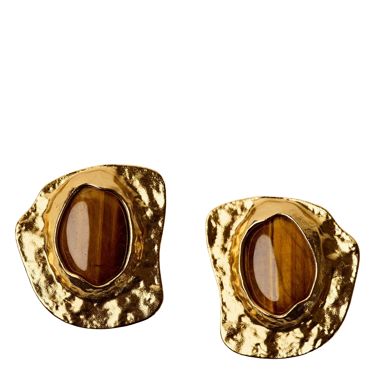 Earrings made of mixed recycled brass SESSUN Red