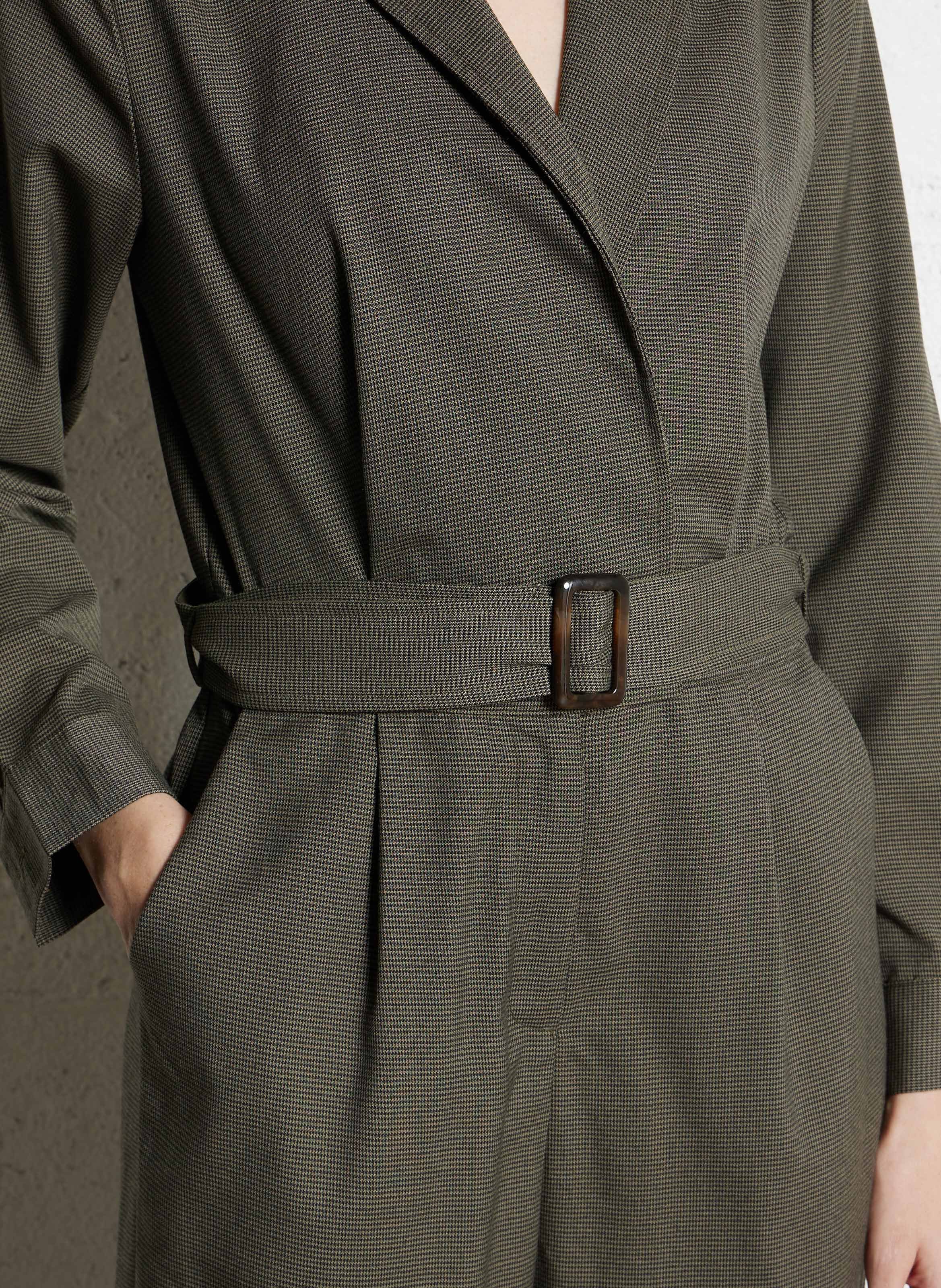 Combinaison col tailleur à carreaux LA PETITE ETOILE Kaki