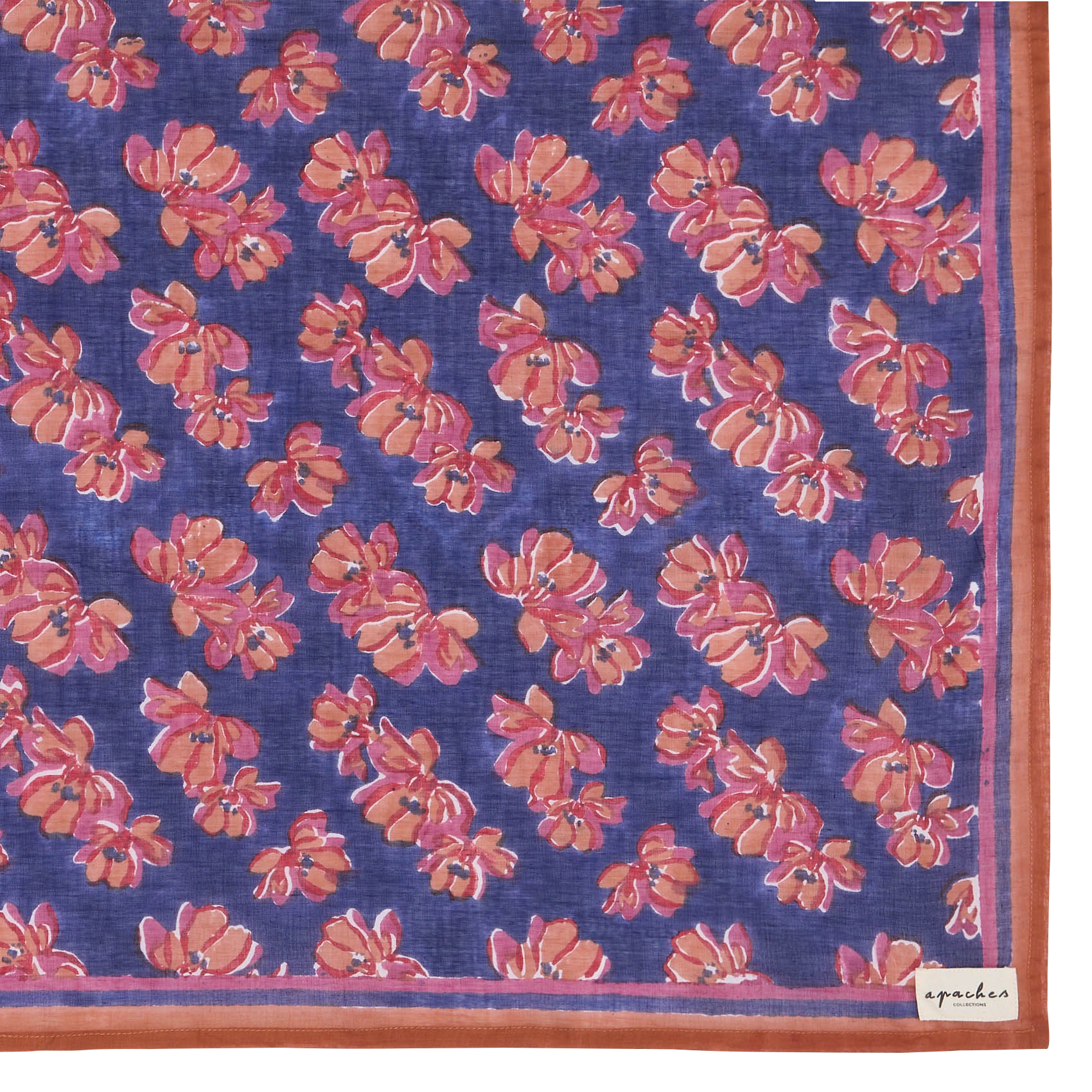 Foulard imprimé en coton APACHES COLLECTIONS Bleu