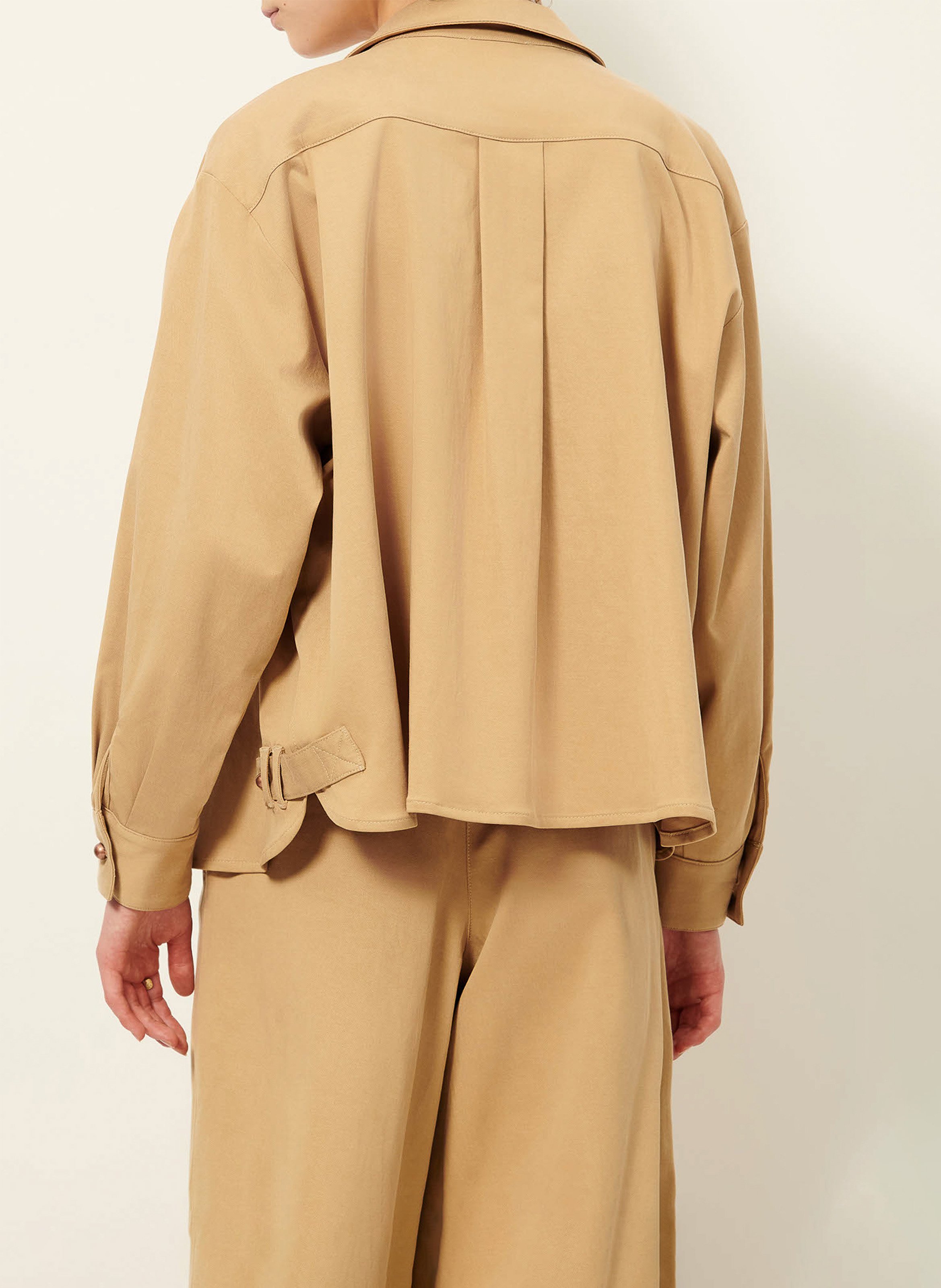 Straight-cut jacket with classic collar SESSUN Beige