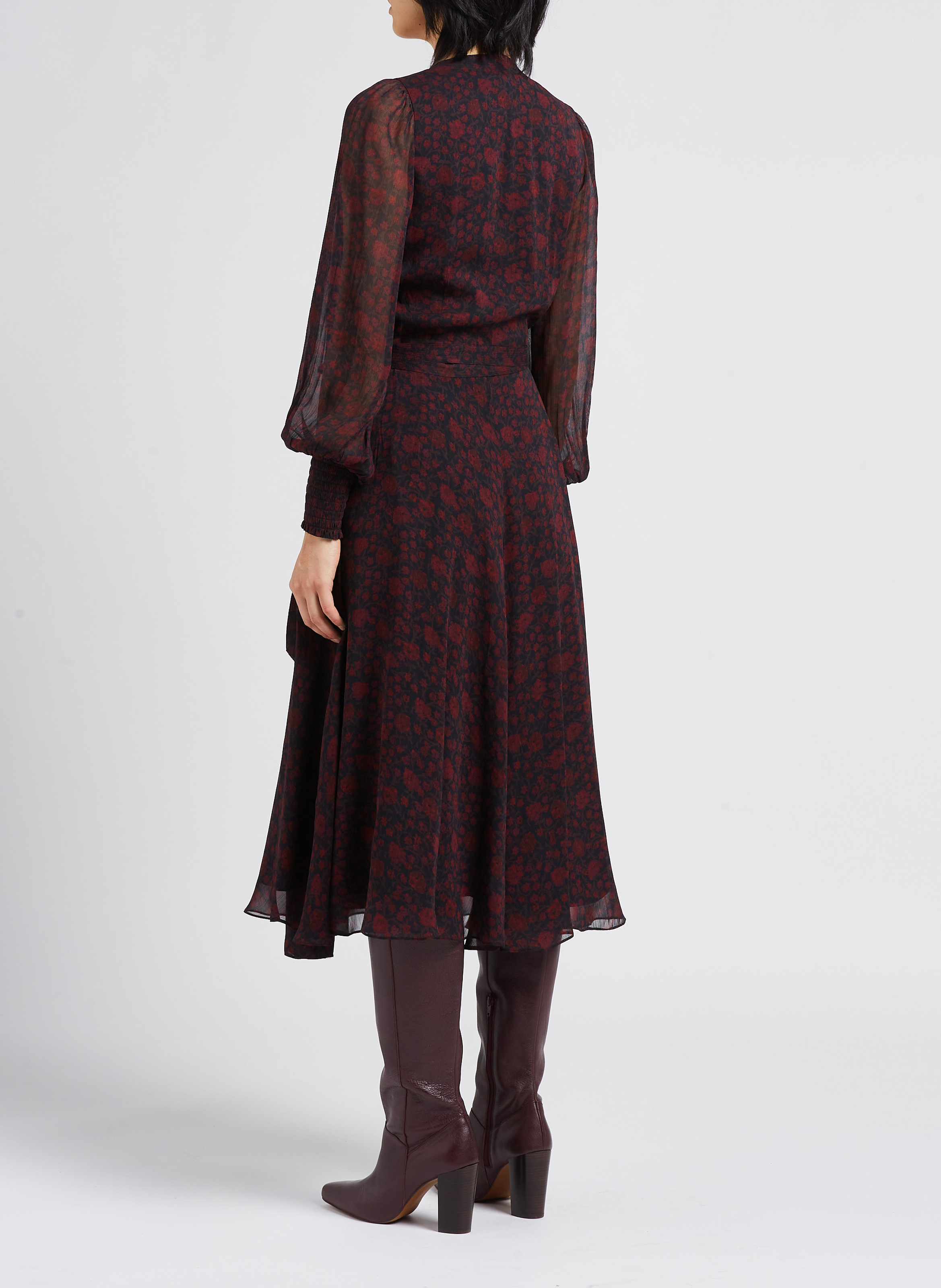 Midi-Wickelkleid mit Blumenprint POLO RALPH LAUREN Schwarz