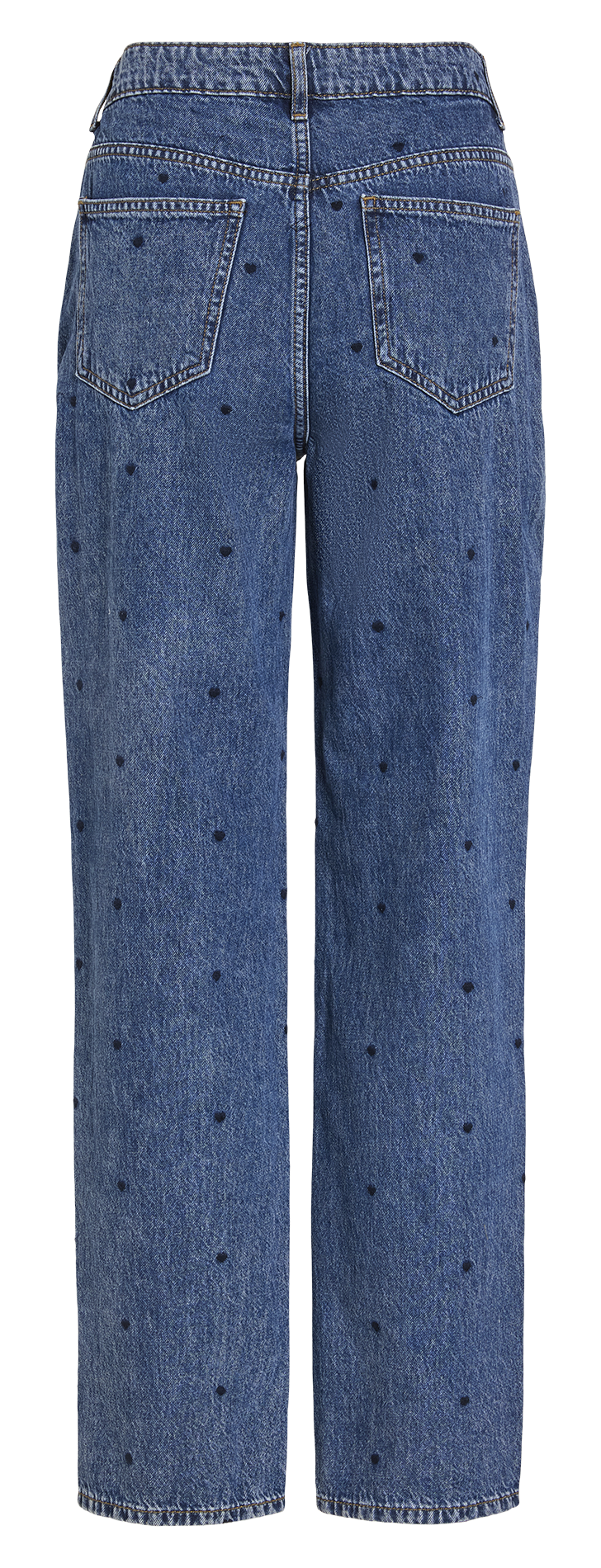 Jean droit en coton mélangé brodé VILA Bleu