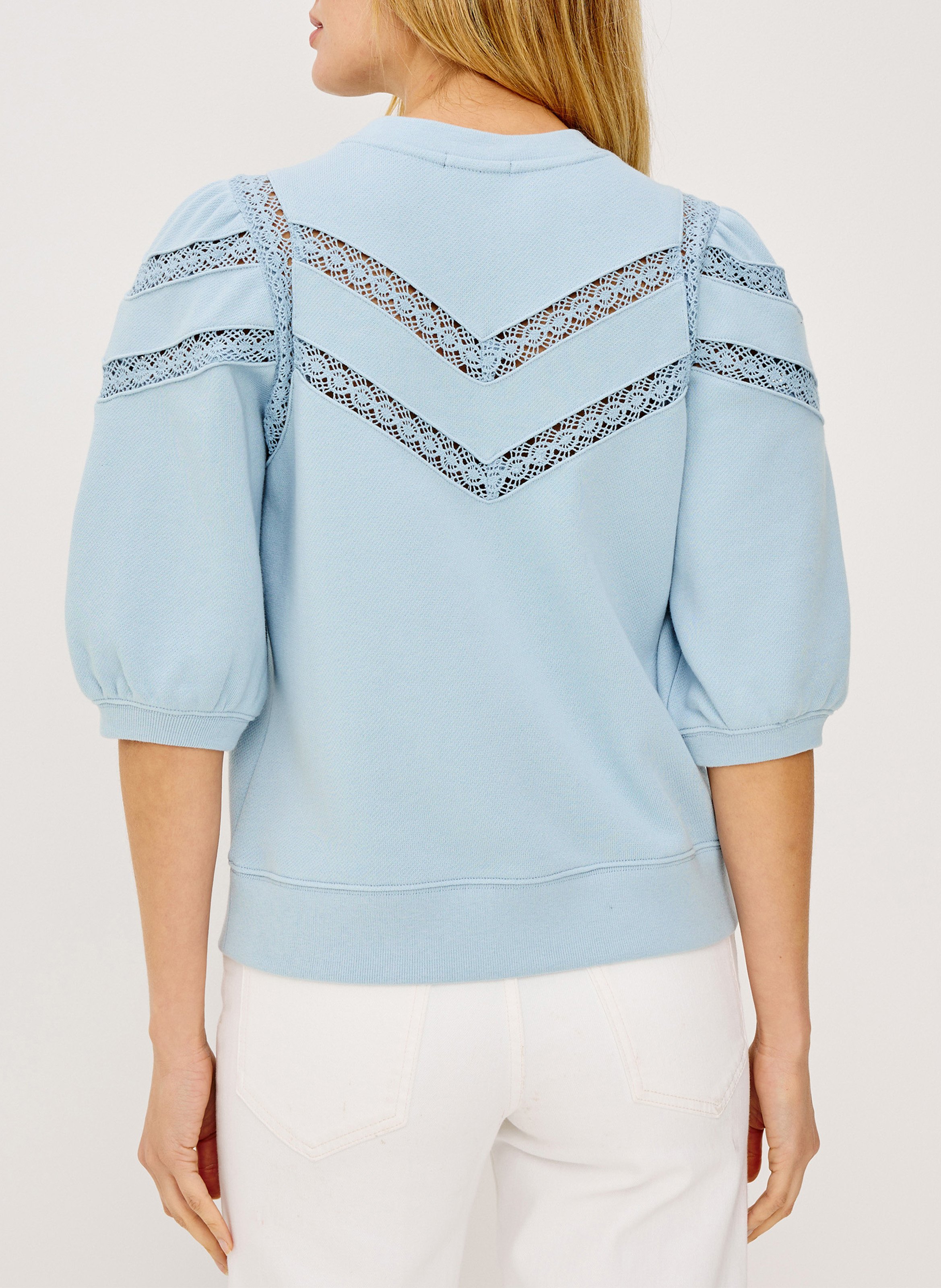 Gerader Rundhals-Pullover aus Baumwolle RAILS Blau