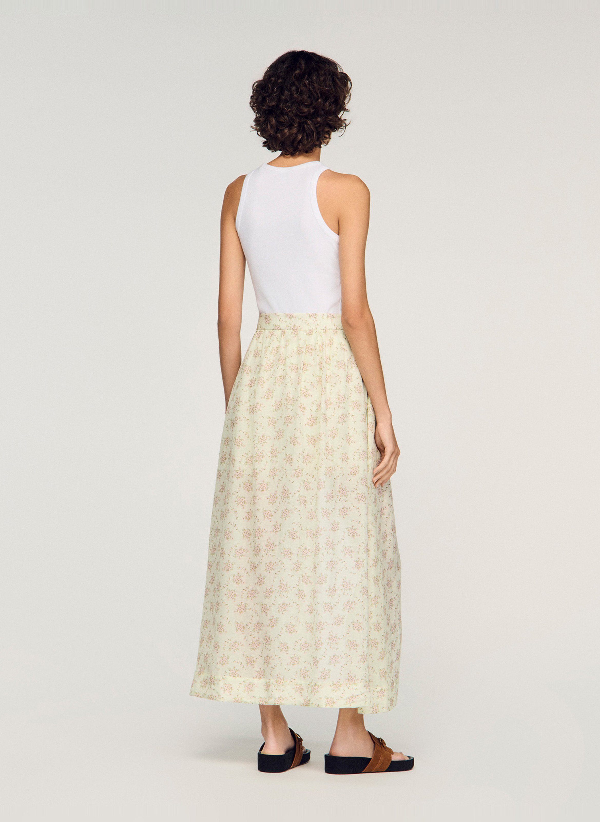 Rechte rok met print SANDRO Roze