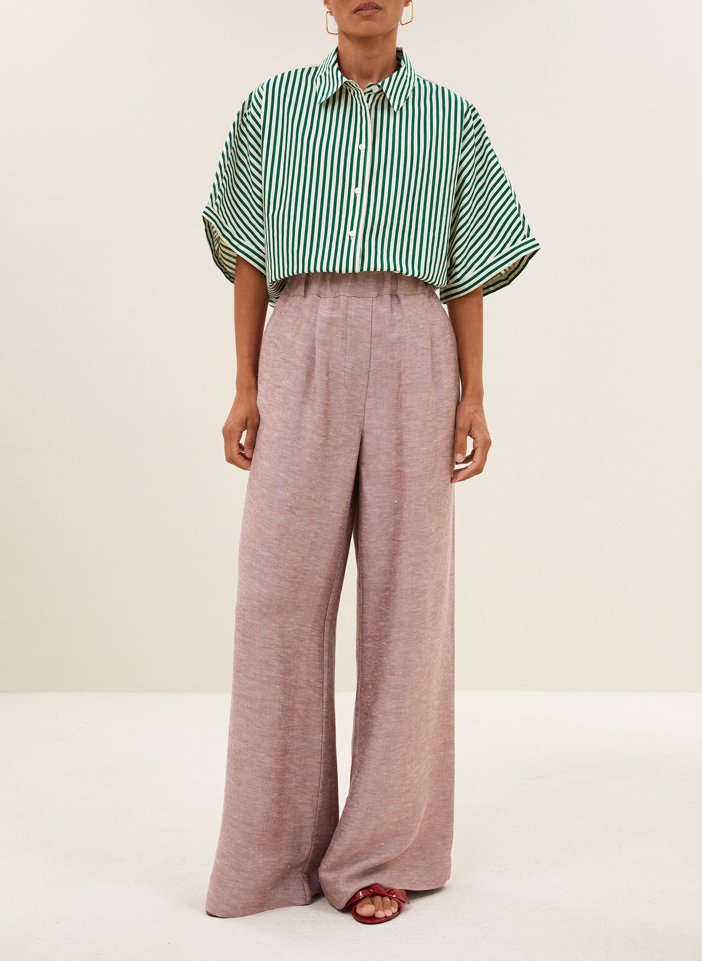 Chemise col classique en coton bio BY BAR Vert