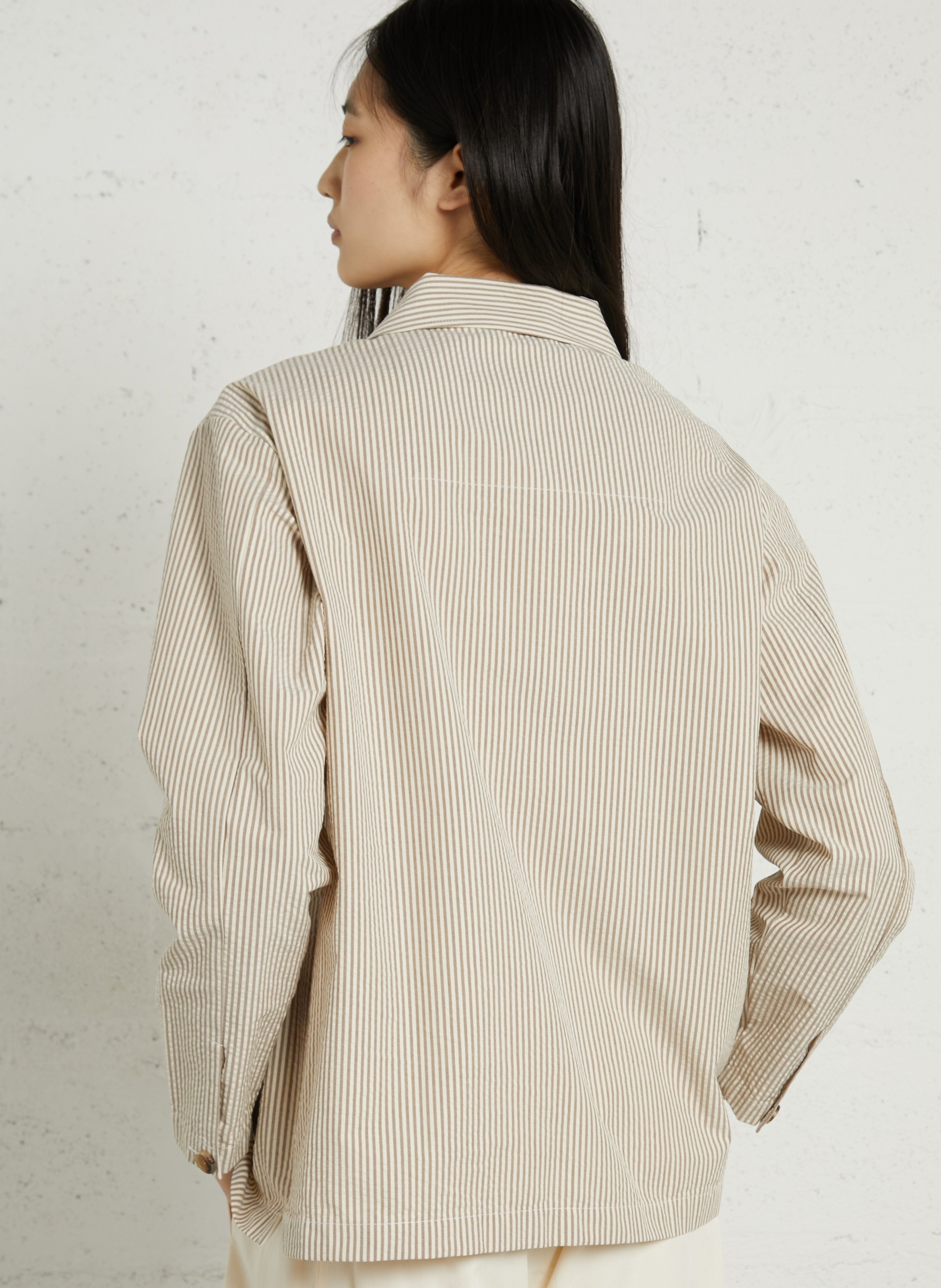 Fein gestreifter Knopfblazer RUE DE TOKYO Mehrfarbig