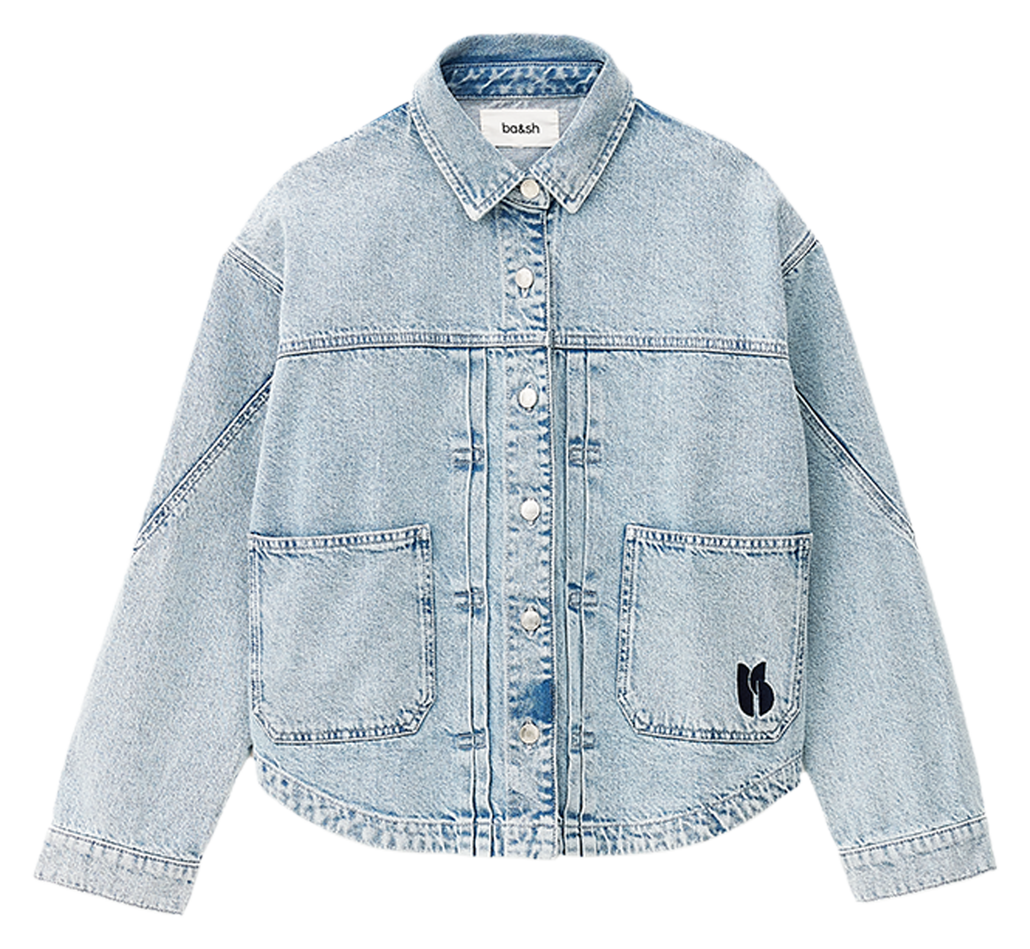 Veste ample boutonnée en jean délavé  BA&SH Bleu