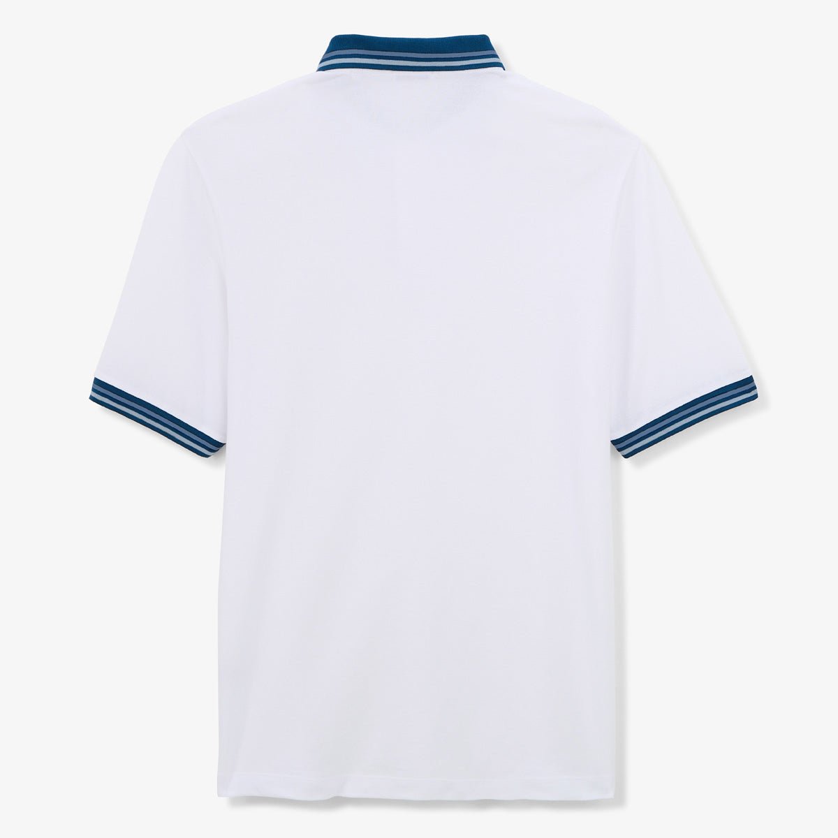 Short-sleeved polo shirt in piqué cotton with two-tone details SERGE BLANCO White