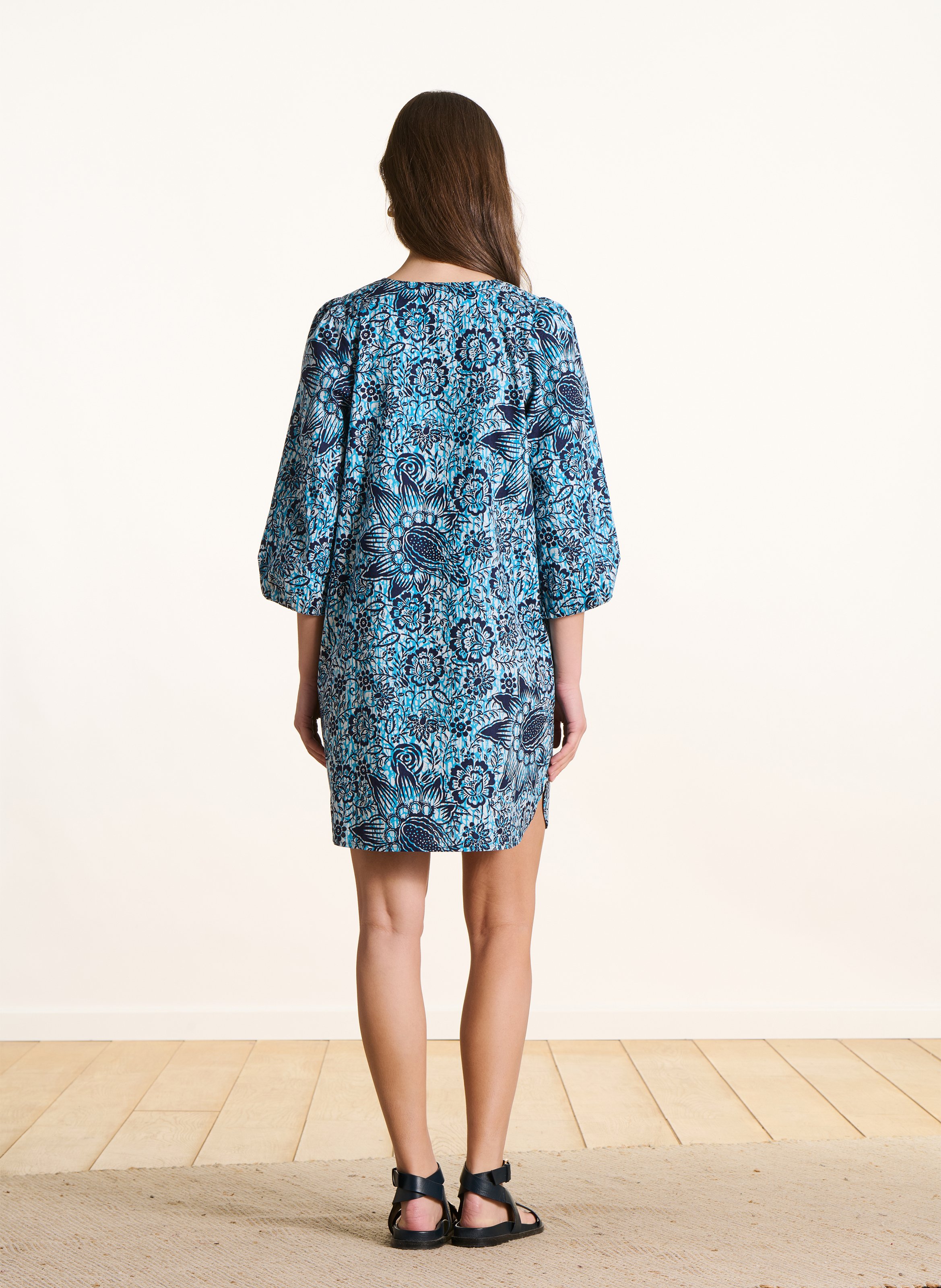 Robe ample en coton LA FEE MARABOUTEE Blauw