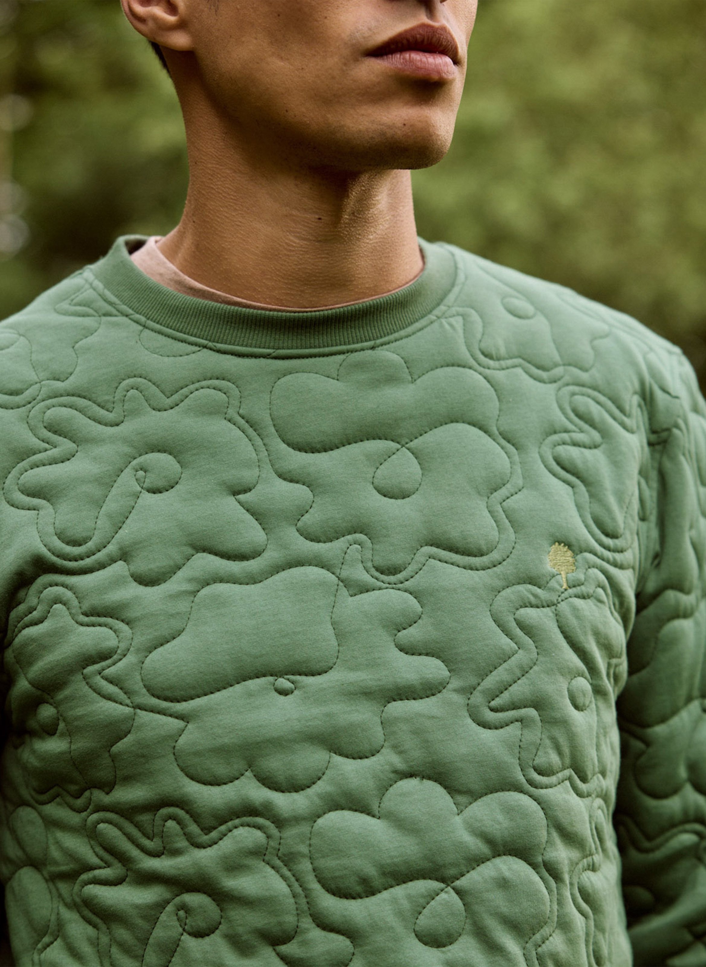 Straight-cut cotton-blend sweater with round neck FAGUO Blue