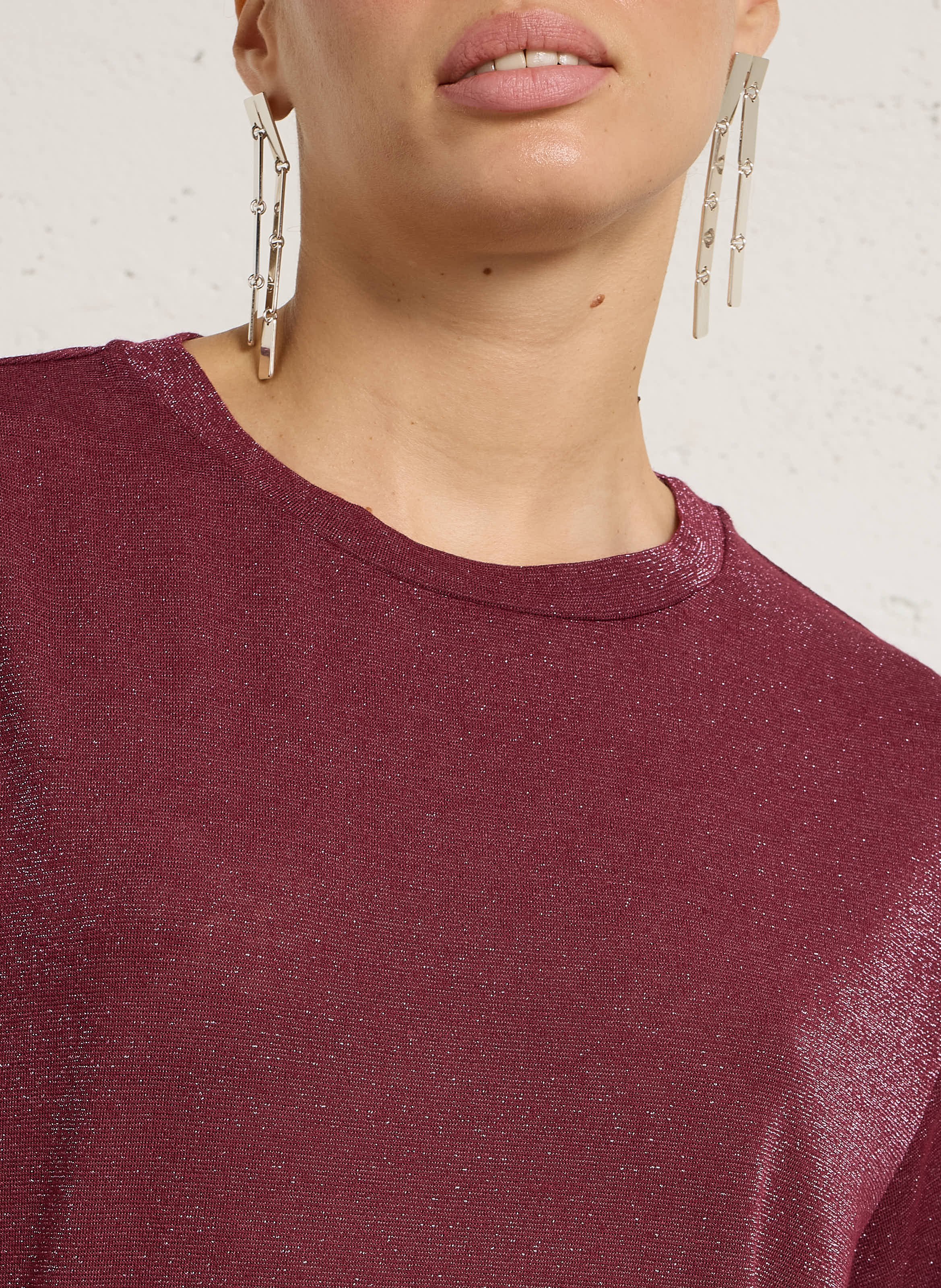 Tee-shirt ample col rond métallisé  MOMONI Doré