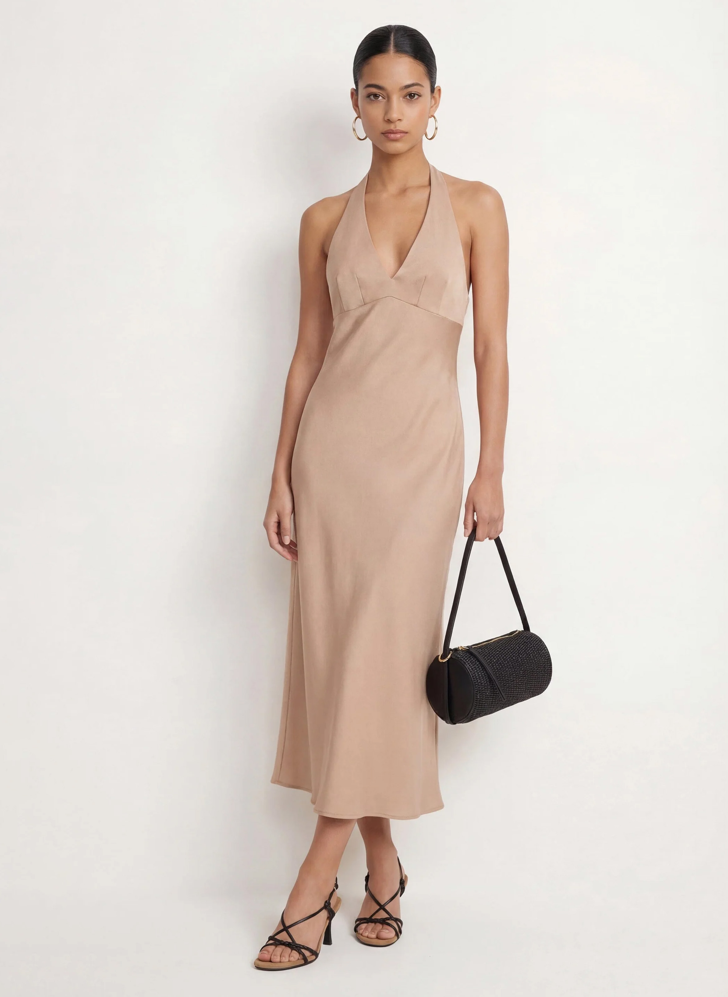 Robe longue col V KOOKAI Rose