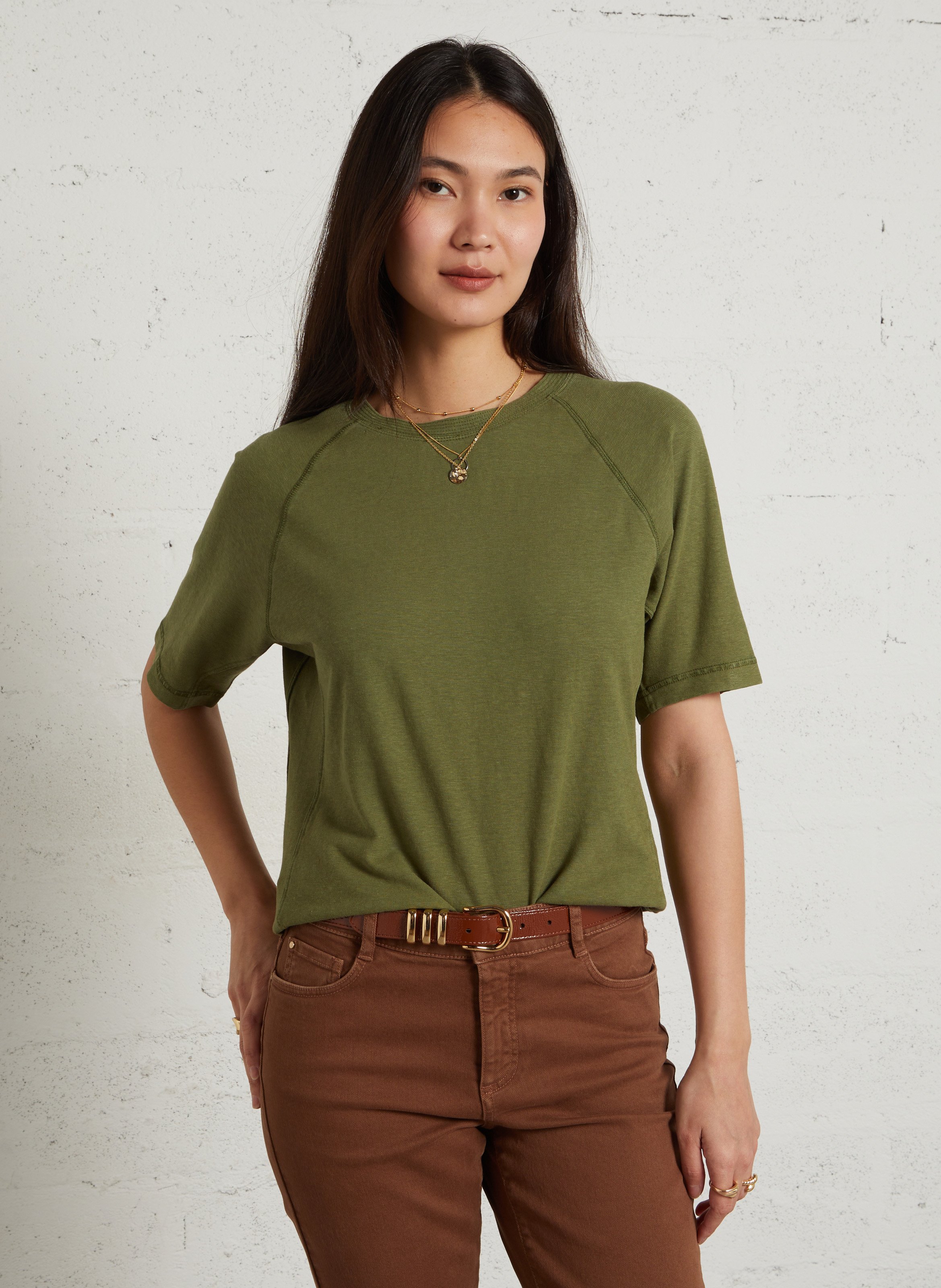 Tee-shirt col rond manches courtes uni MAISON 123