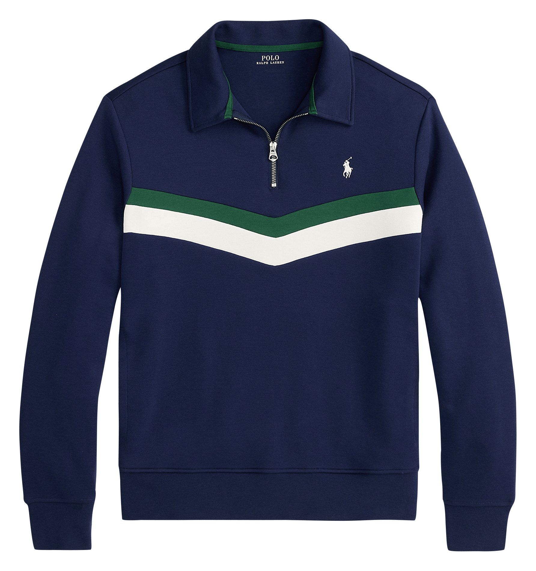 Straight fit sweatshirt with classic collar in blended cotton POLO RALPH LAUREN Blue