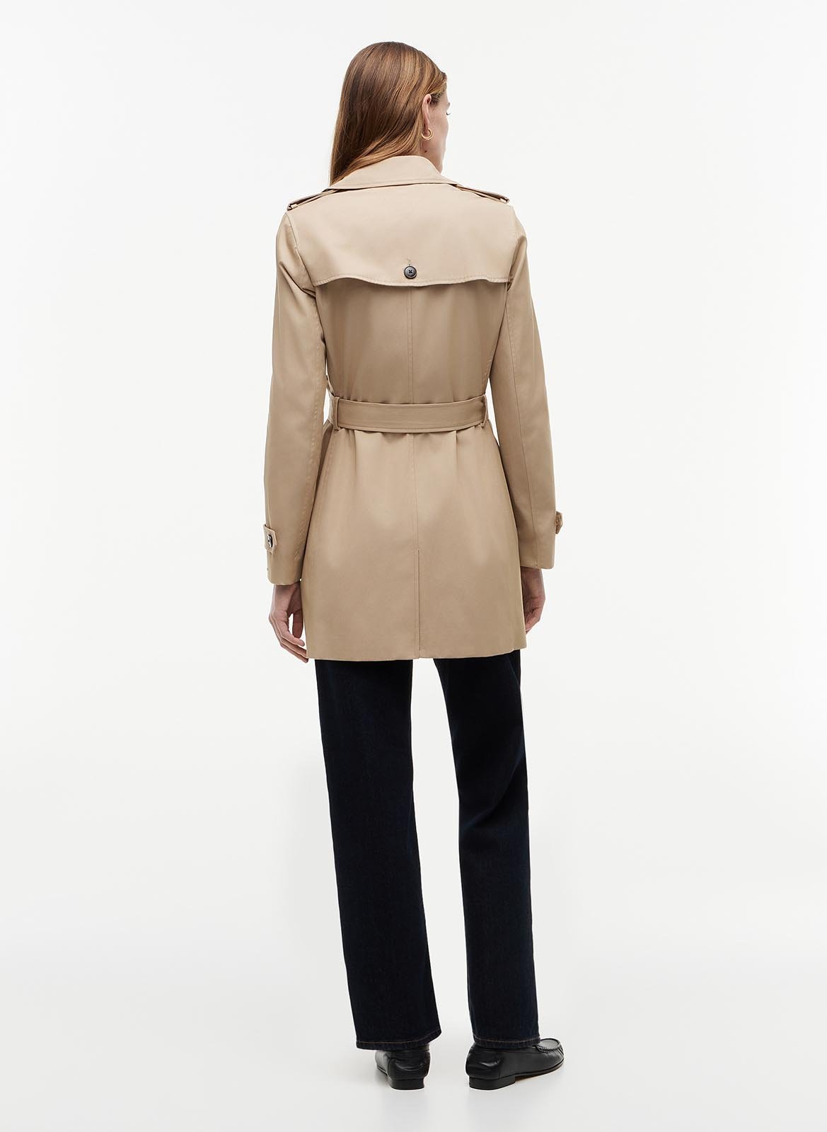 Straight trench coat in organic cotton TOMMY HILFIGER Beige