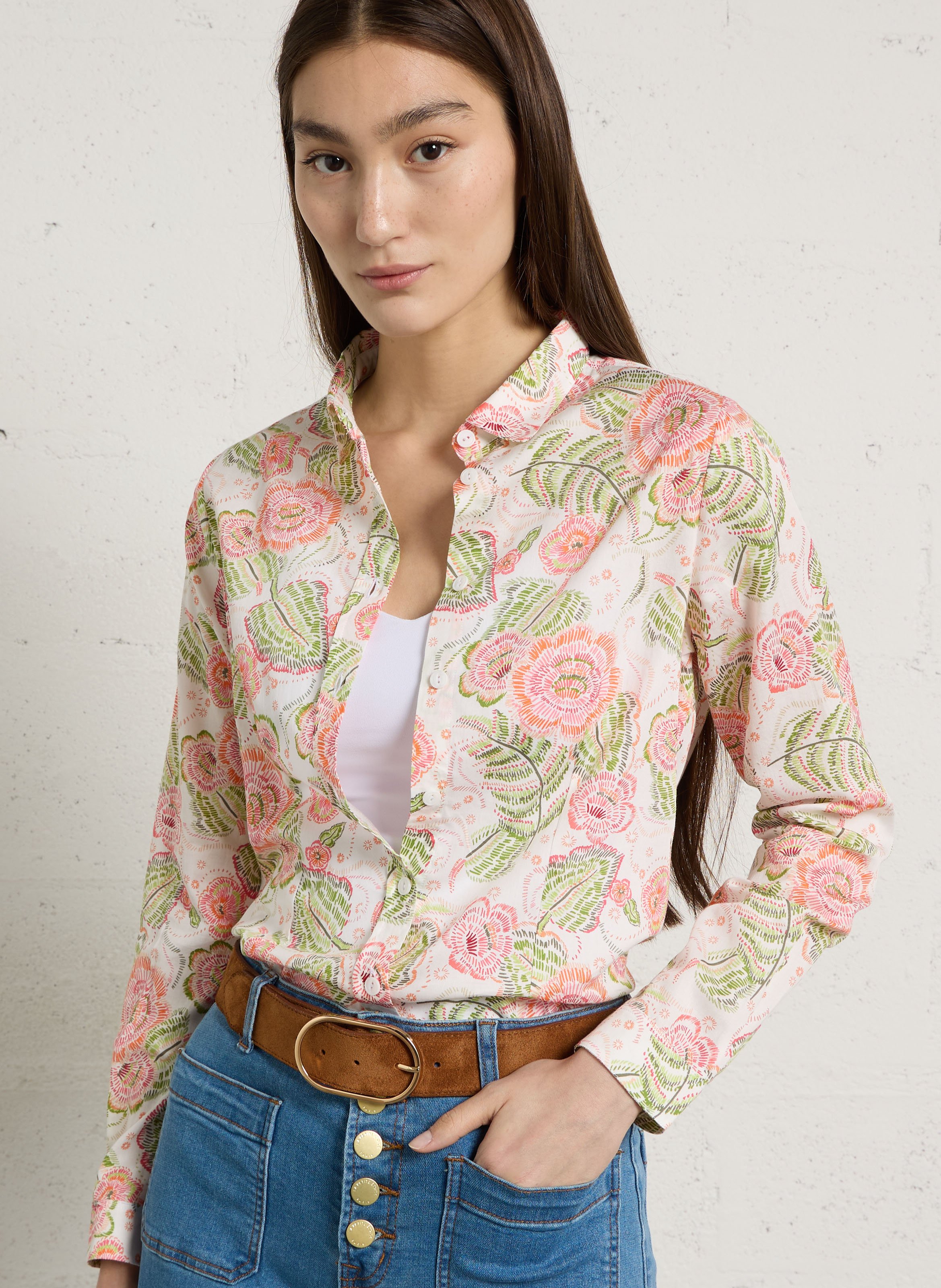 Overhemd met bloemenprint ARMOR LUX Wit