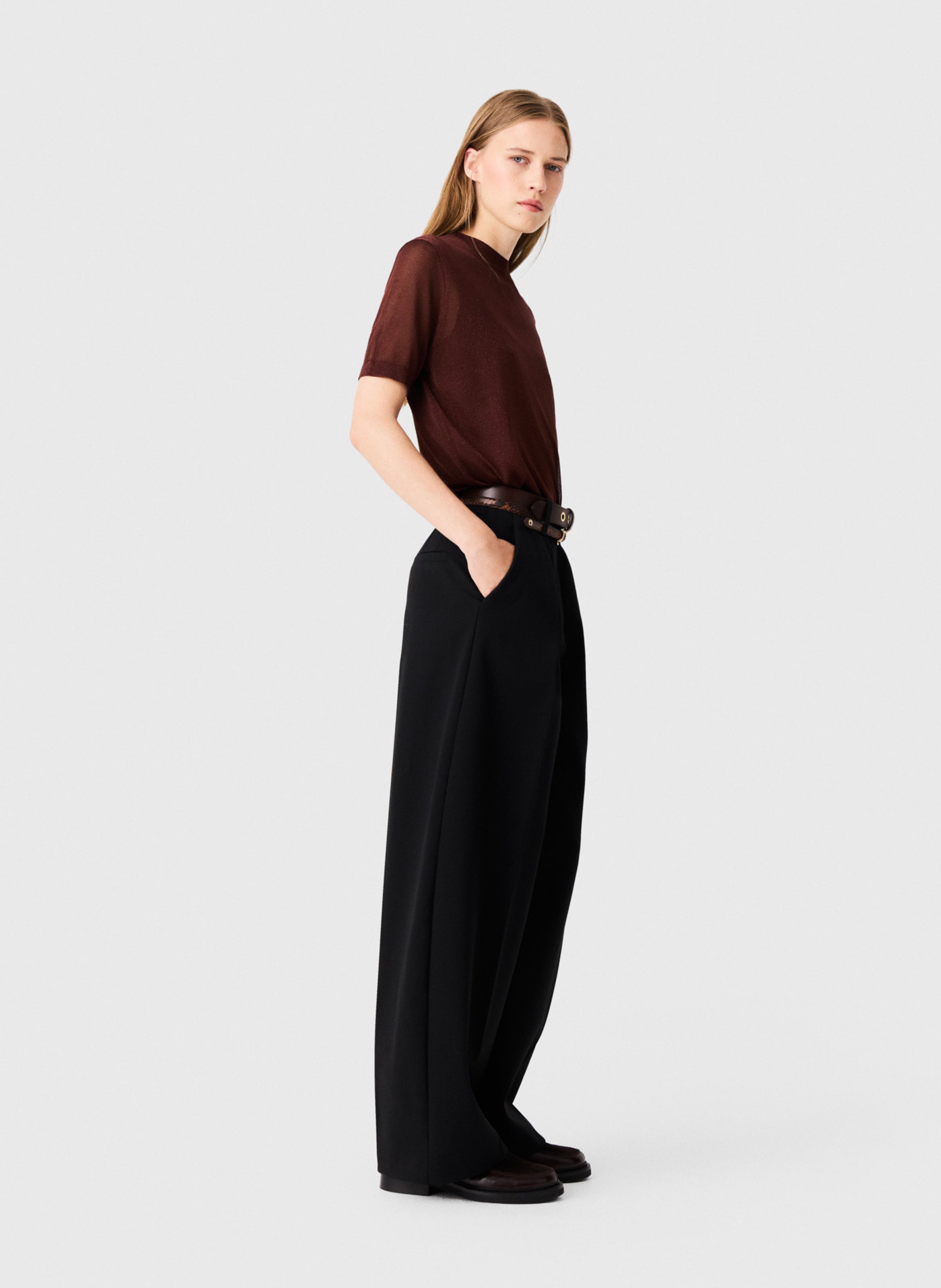 Pantalon palazzo  MAJE Noir