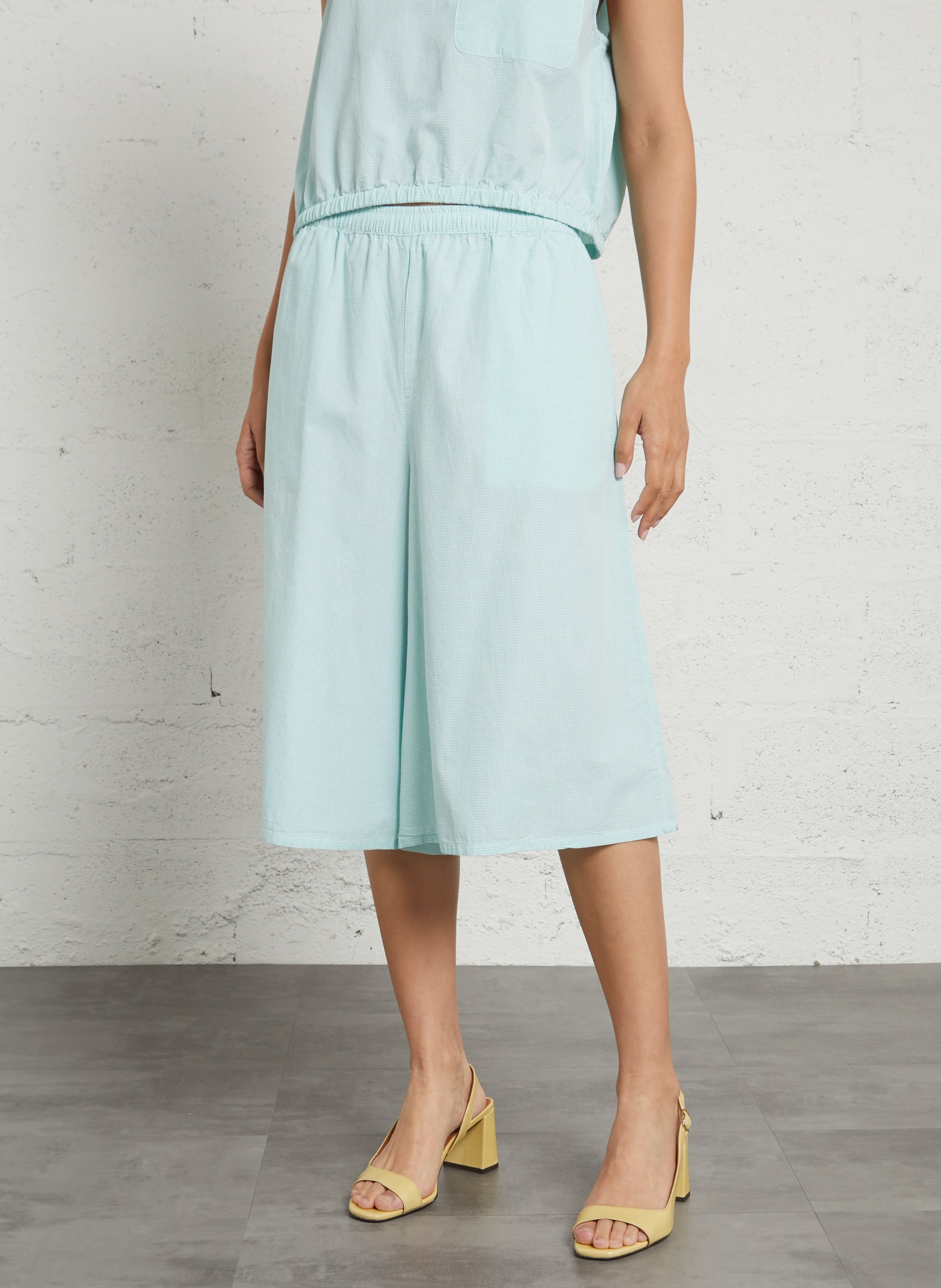 Bermuda large uni en coton AMERICAN VINTAGE Bleu
