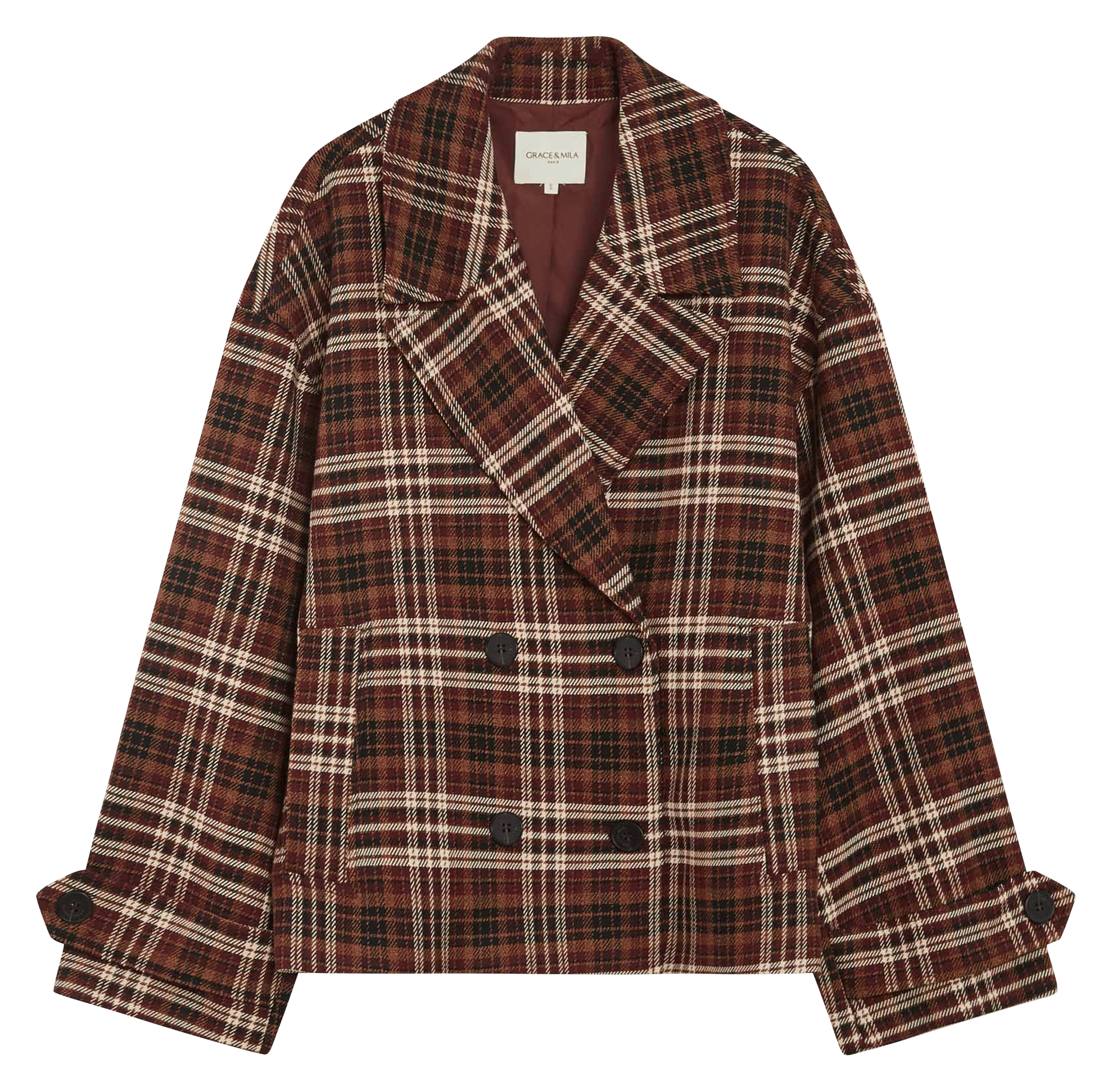 Oversized checked coat GRACE ET MILA Red