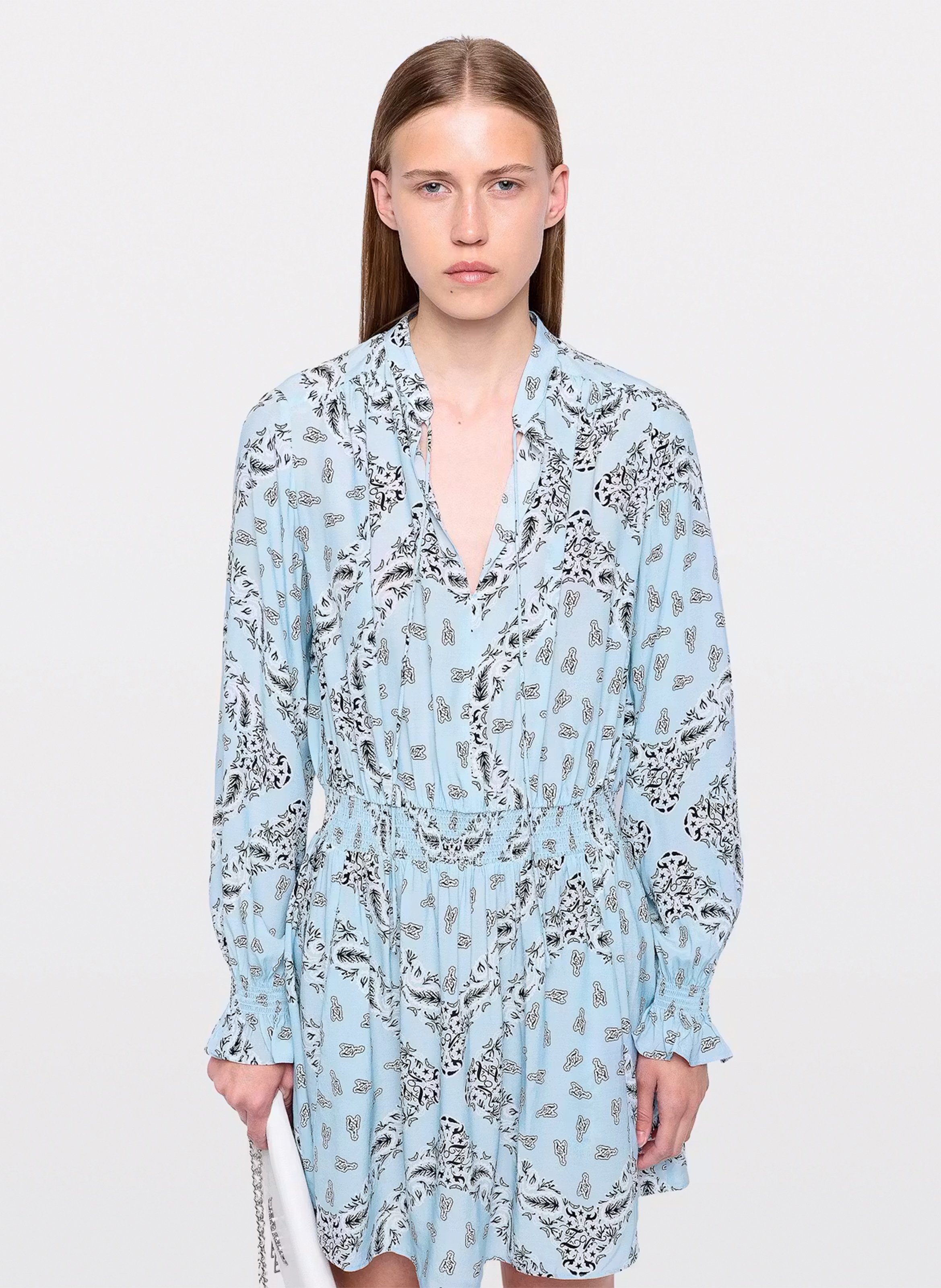 Robe courte imprimée ZADIG&VOLTAIRE Bleu