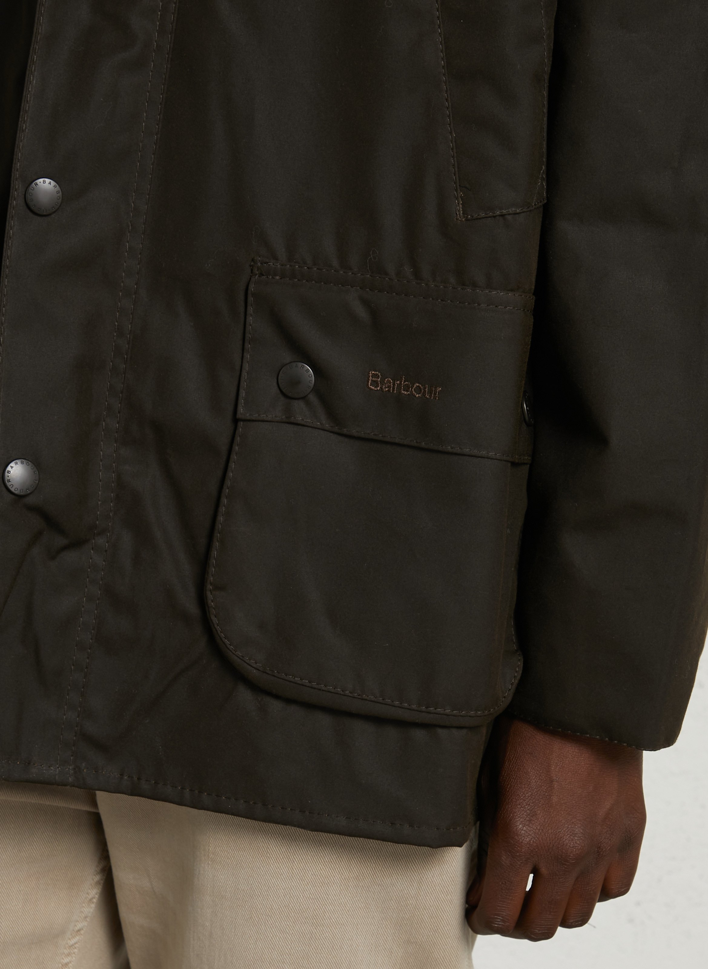 Veste col classique en coton BARBOUR Kaki