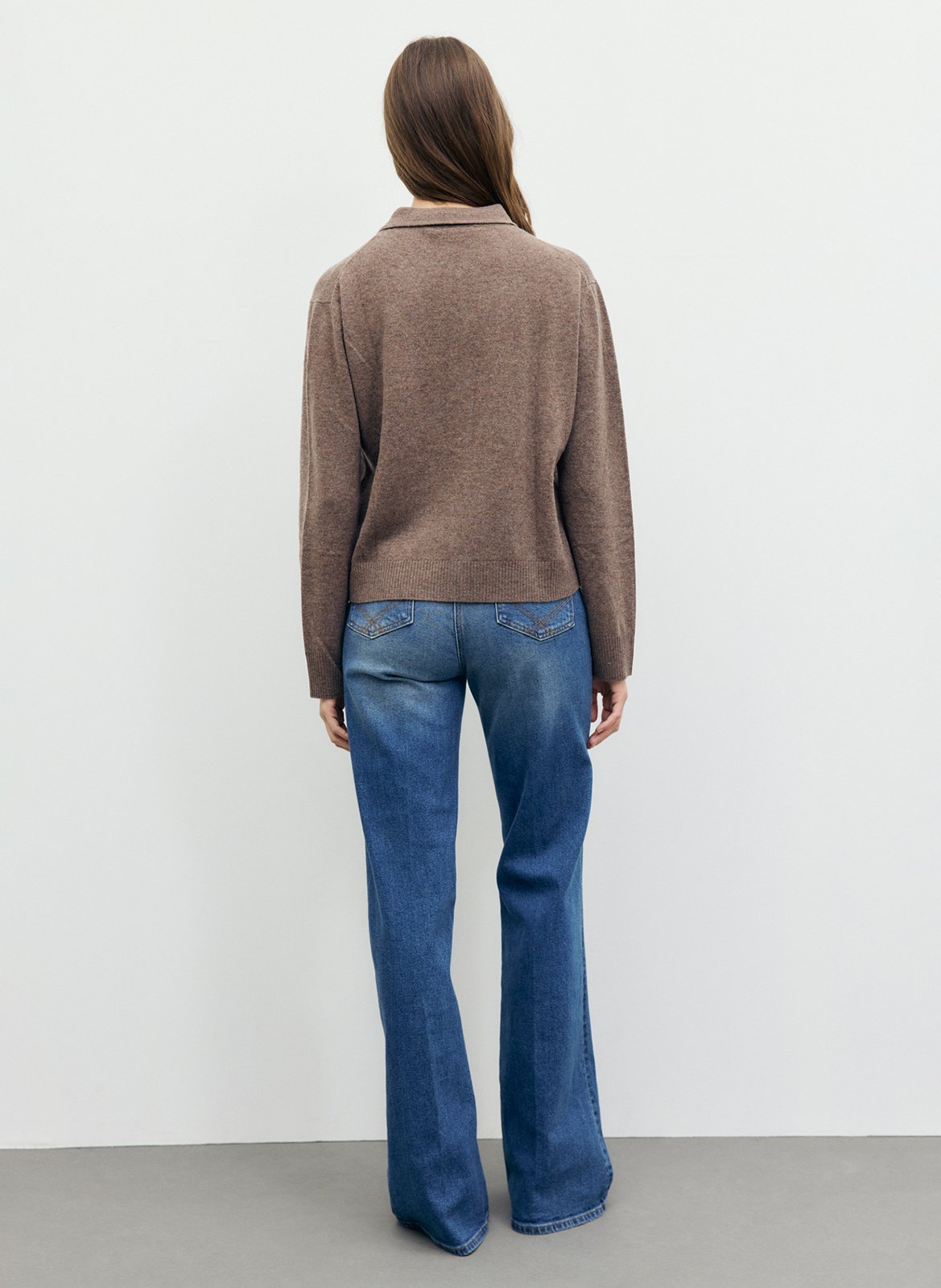 Gilet droit col classique en laine GERARD DAREL Marron