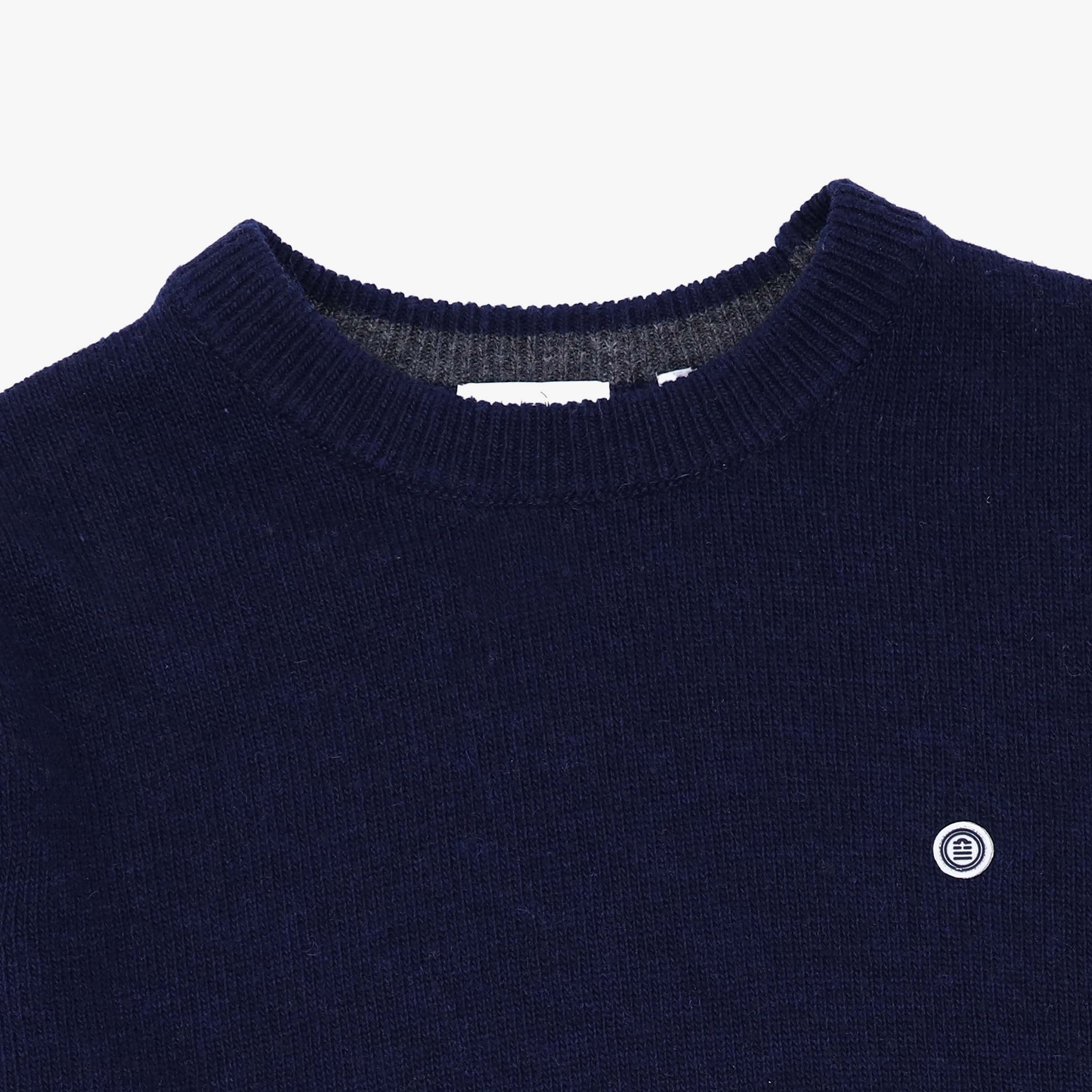 Sweater with plain round neckline SERGE BLANCO Blue